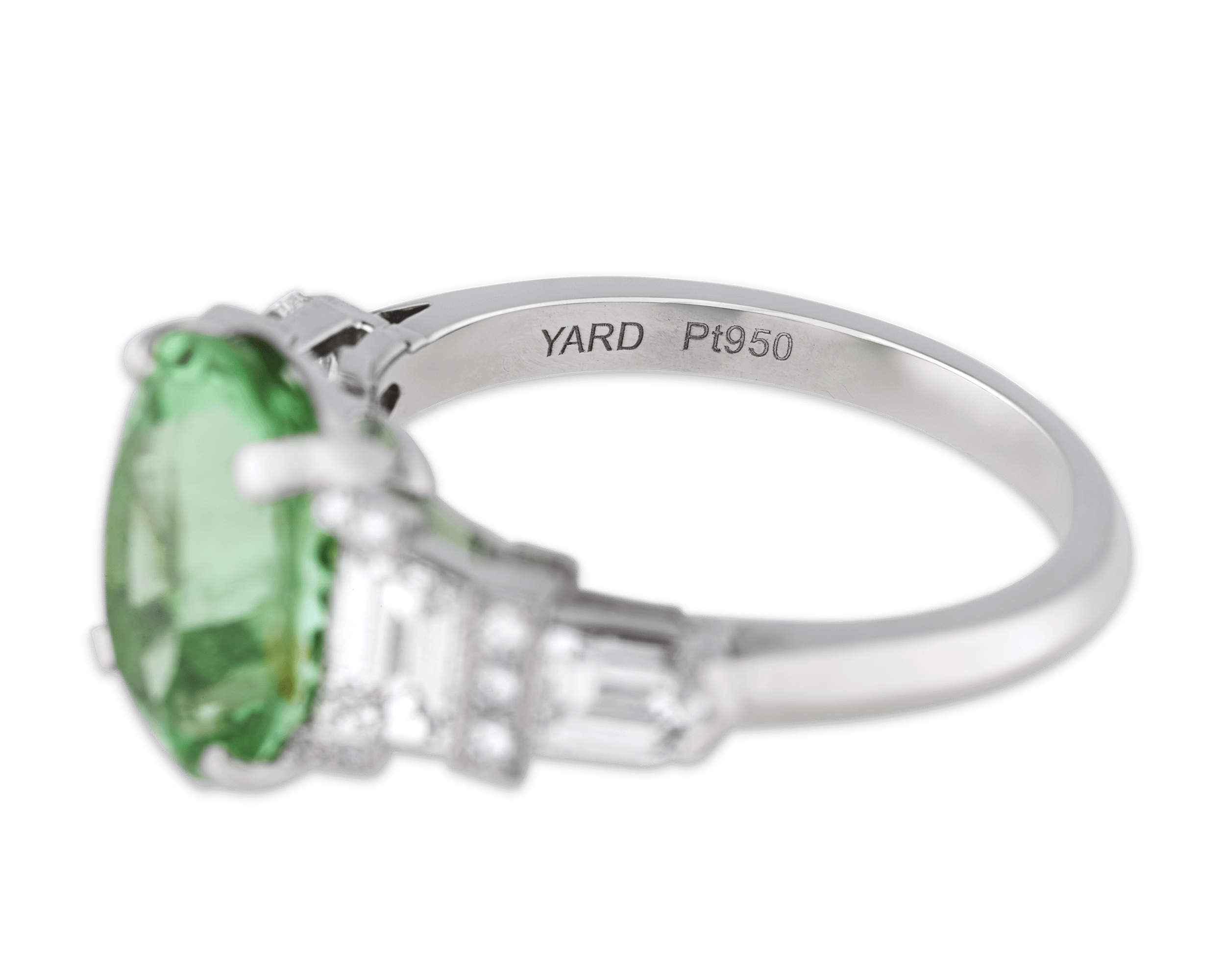 Raymond Yard Unheated Green Paraiba Ring, 3.65 Carats