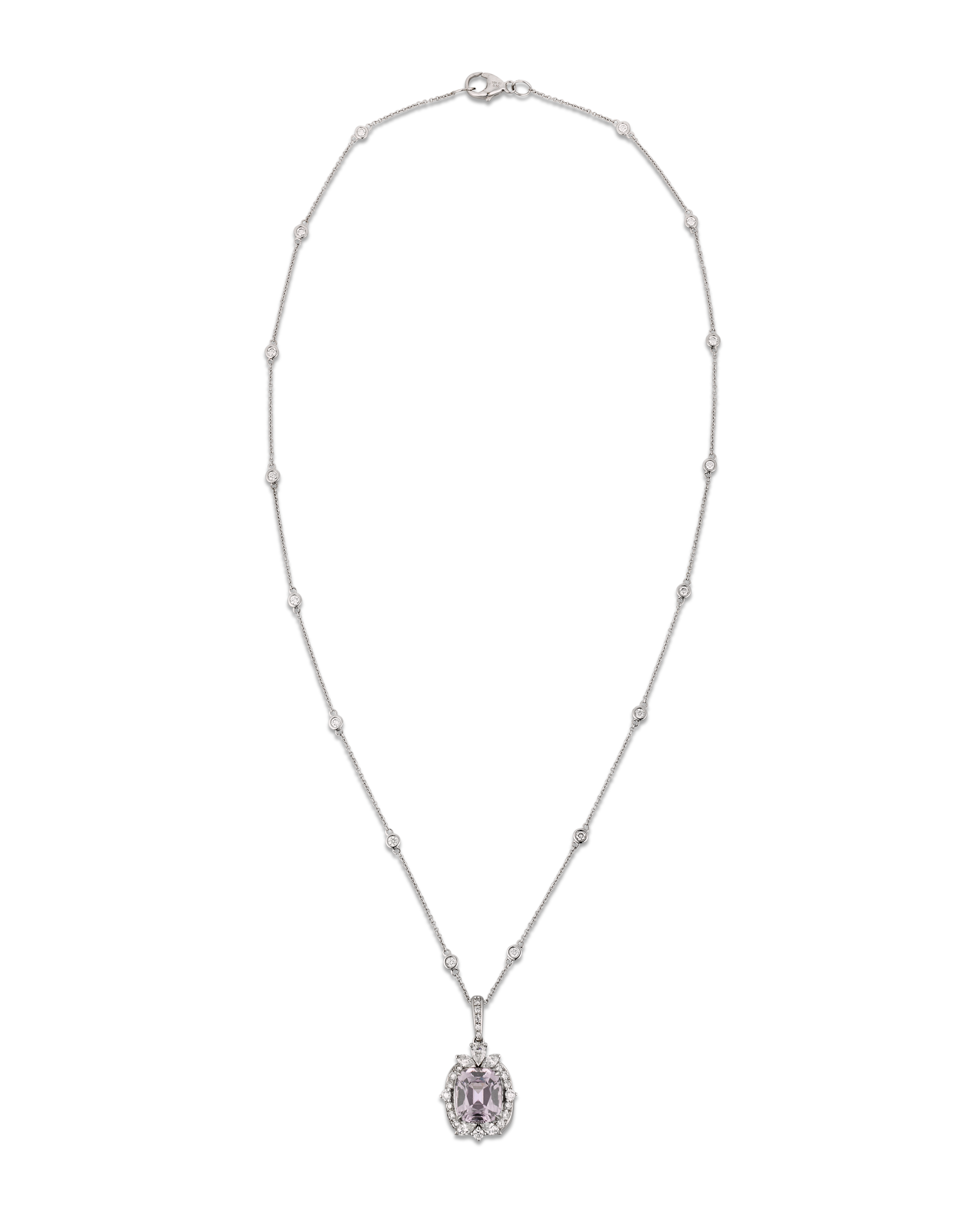 Lavender Spinel Pendant Necklace, 5.51 Carats