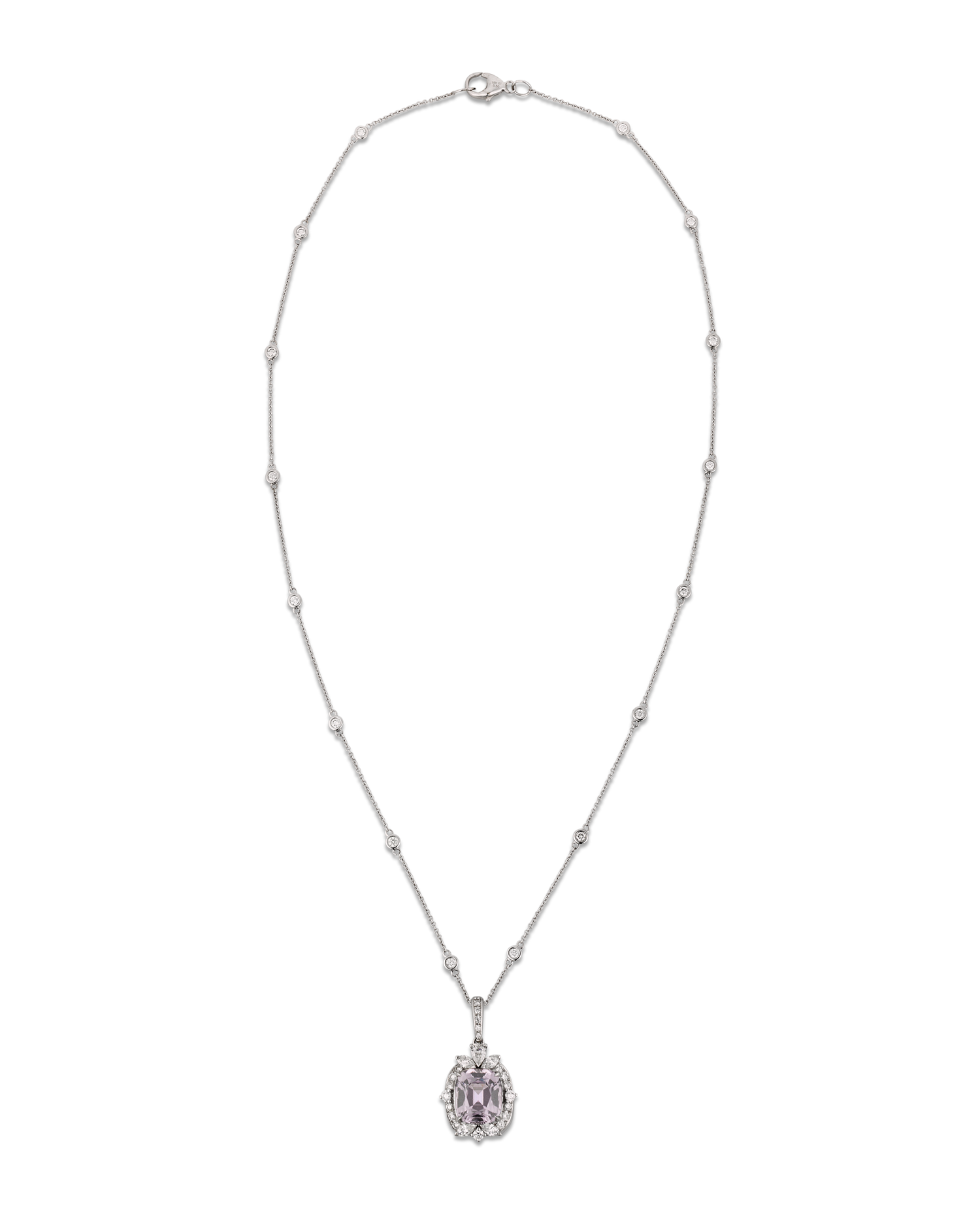 Lavender Spinel Pendant Necklace, 5.51 Carats