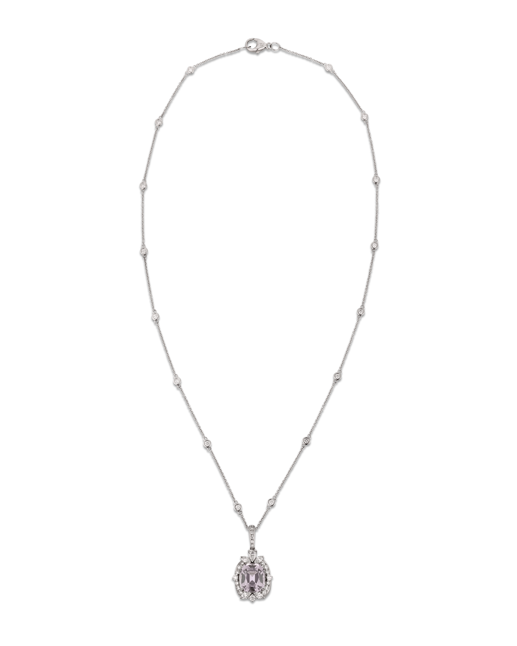 Lavender Spinel Pendant Necklace, 5.51 Carats