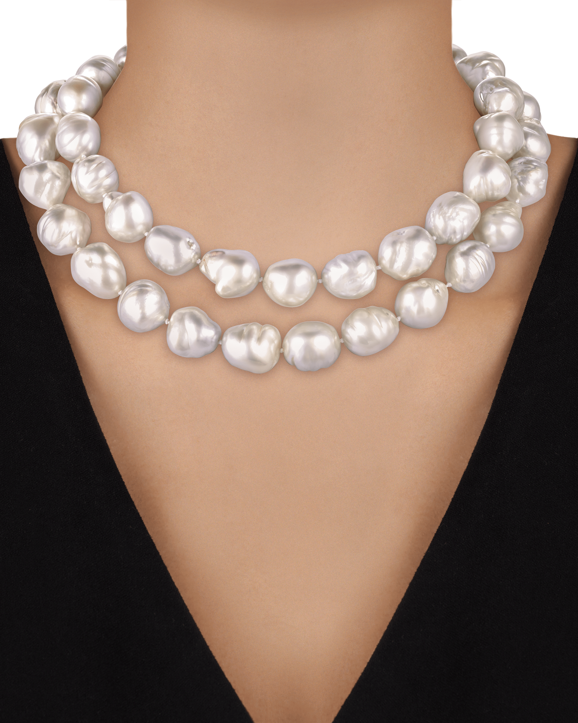Baroque Pearl Opera Necklace