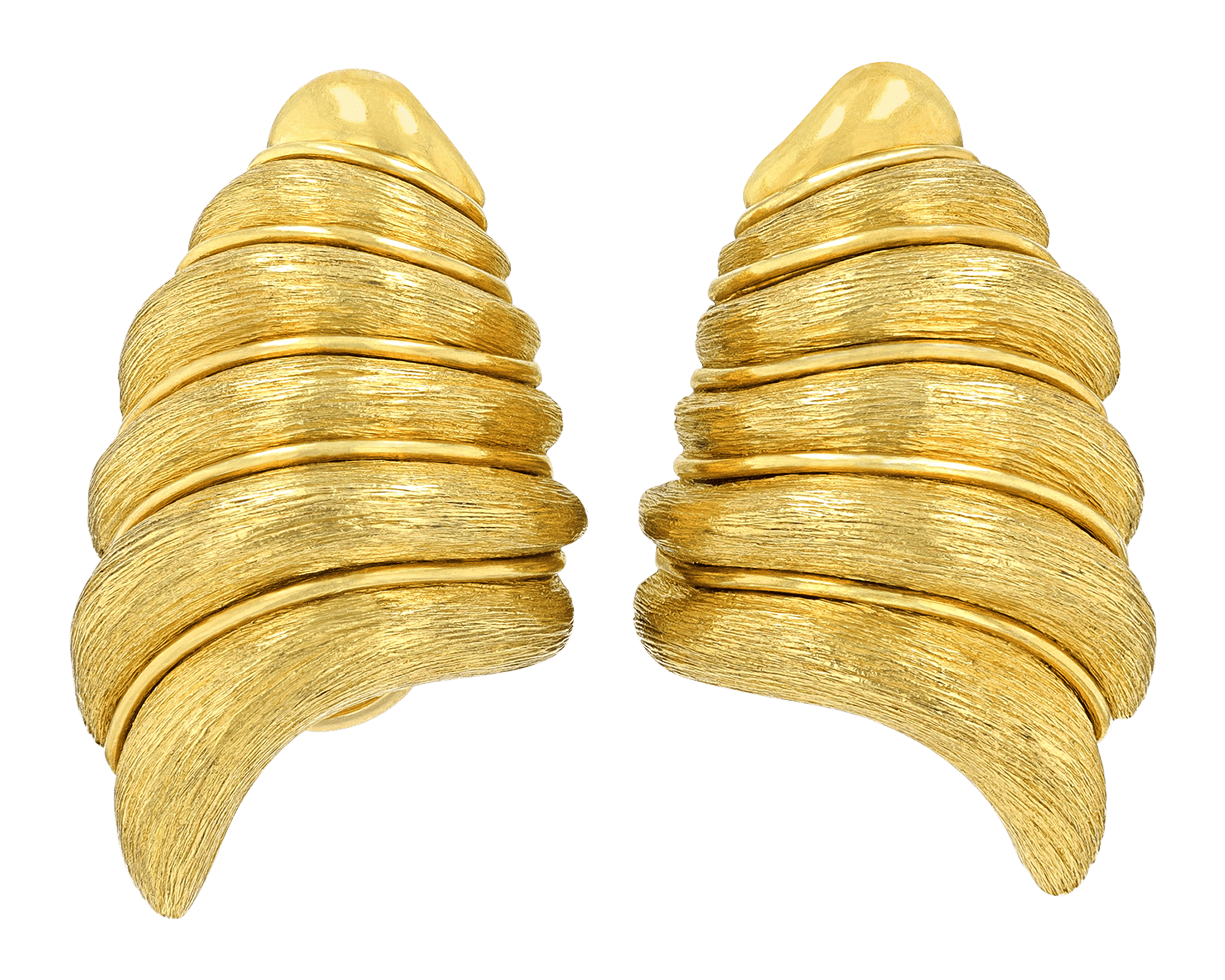 Henry Dunay Gold Hammered Earrings