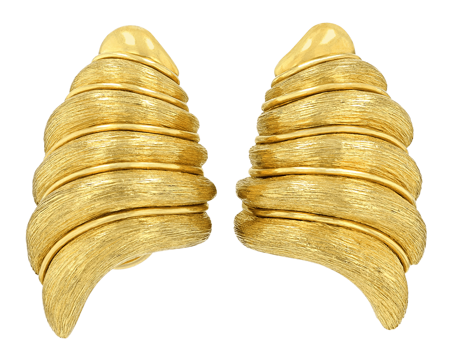 Henry Dunay Gold Hammered Earrings