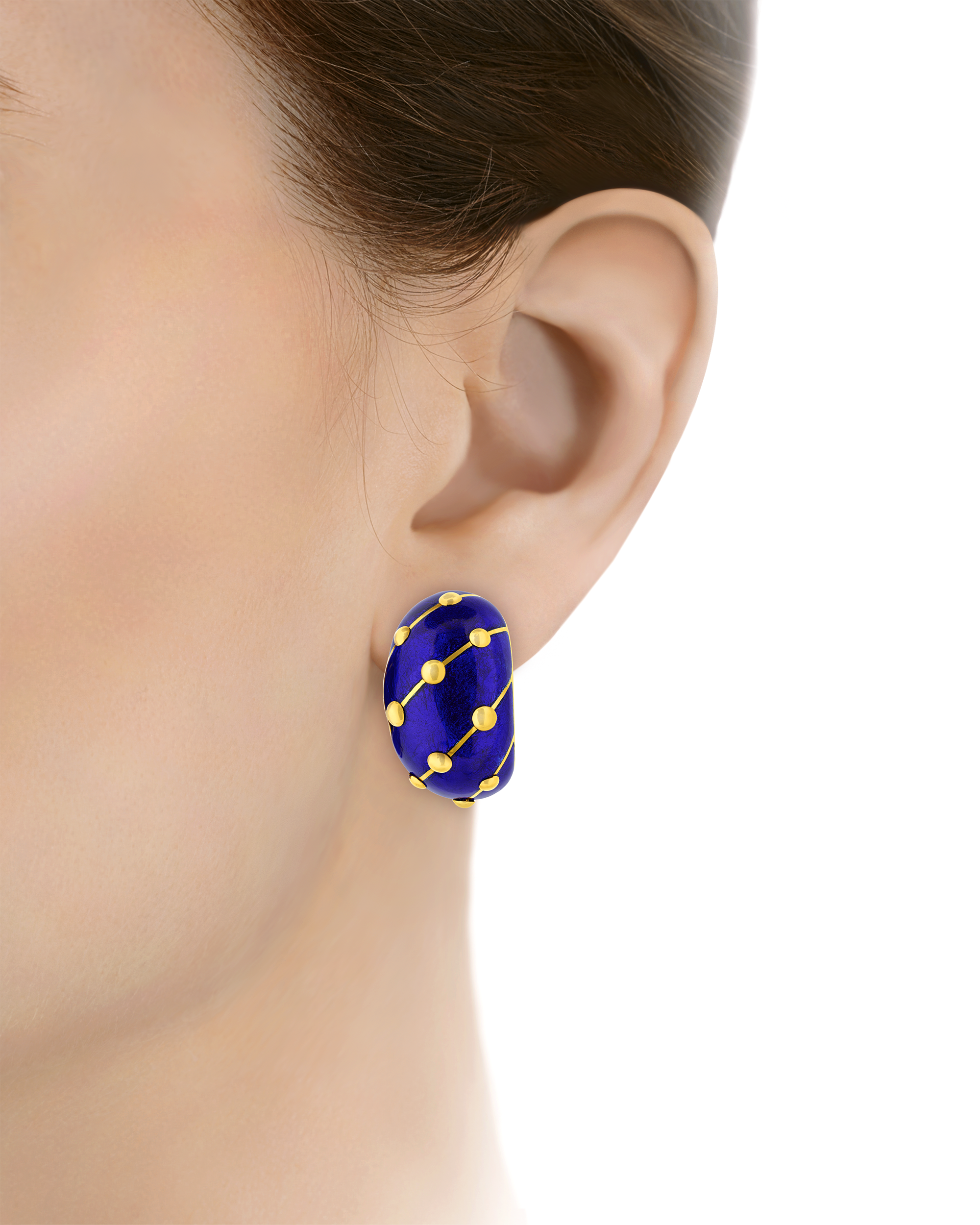 Tiffany & Co. Blue Enamel Earrings by Jean Schlumberger