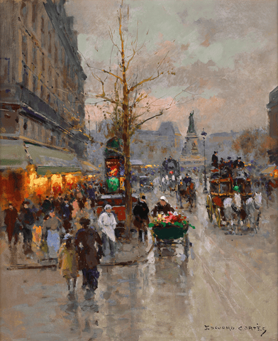 Boulevard Magenta, Place de la République by Edouard Léon Cortès