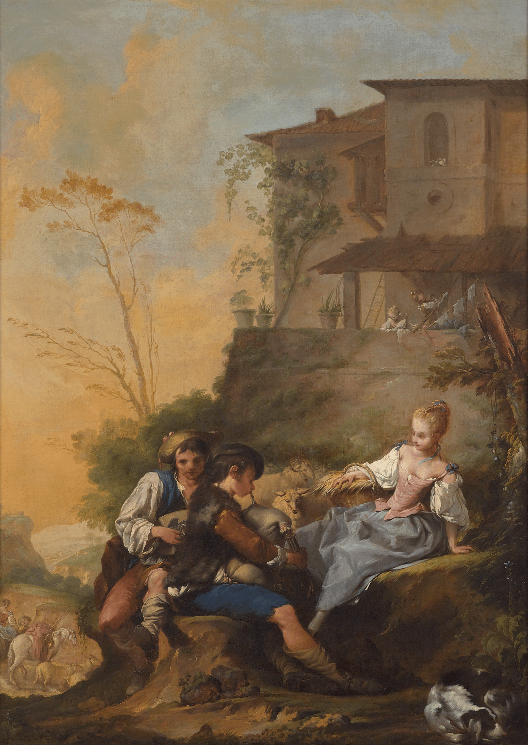 French School Courting Pastoral Scenes, 18th Century