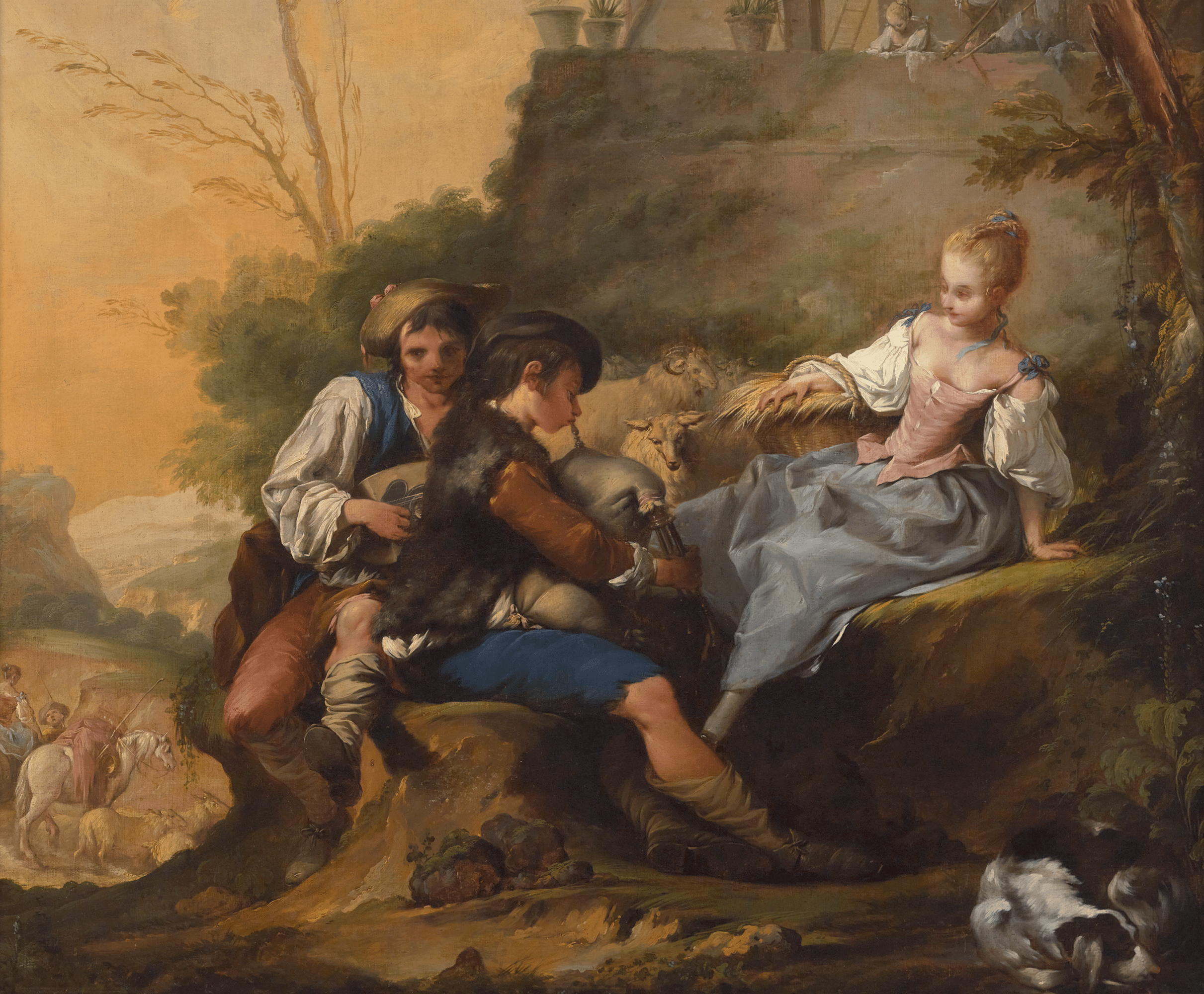 French School Courting Pastoral Scenes, 18th Century