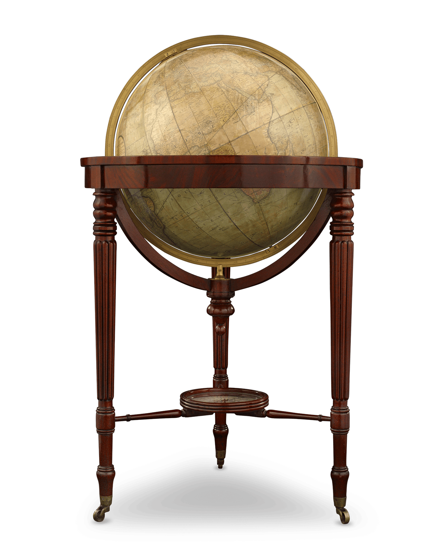 William IV 21-Inch Terrestrial and Celestial Floor Globes by J. W. Cary