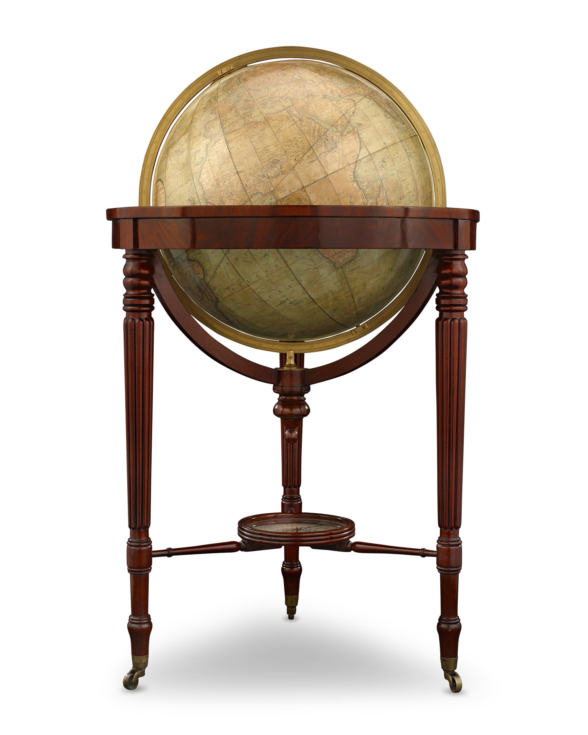 William IV 21-Inch Terrestrial and Celestial Floor Globes by J. W. Cary