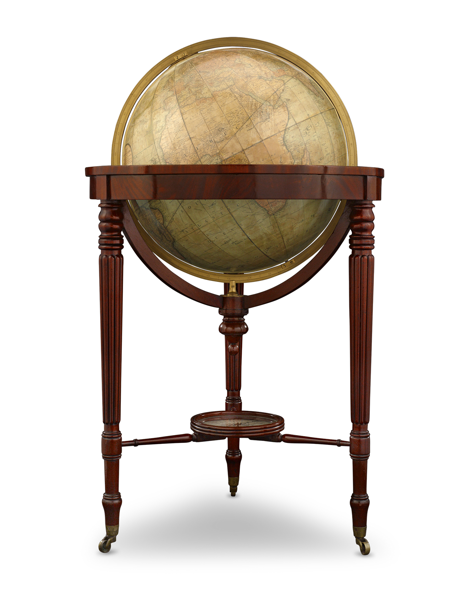 William IV 21-Inch Terrestrial and Celestial Floor Globes by J. W. Cary