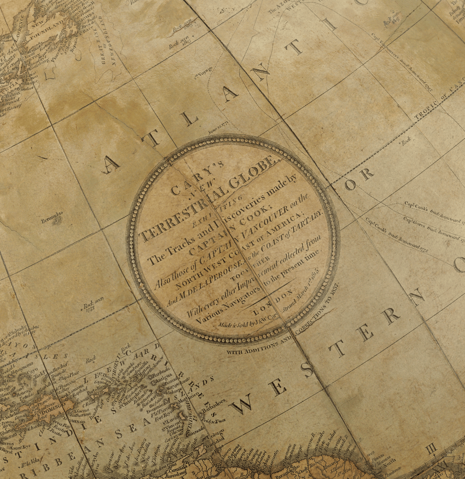 William IV 21-Inch Terrestrial and Celestial Floor Globes by J. W. Cary
