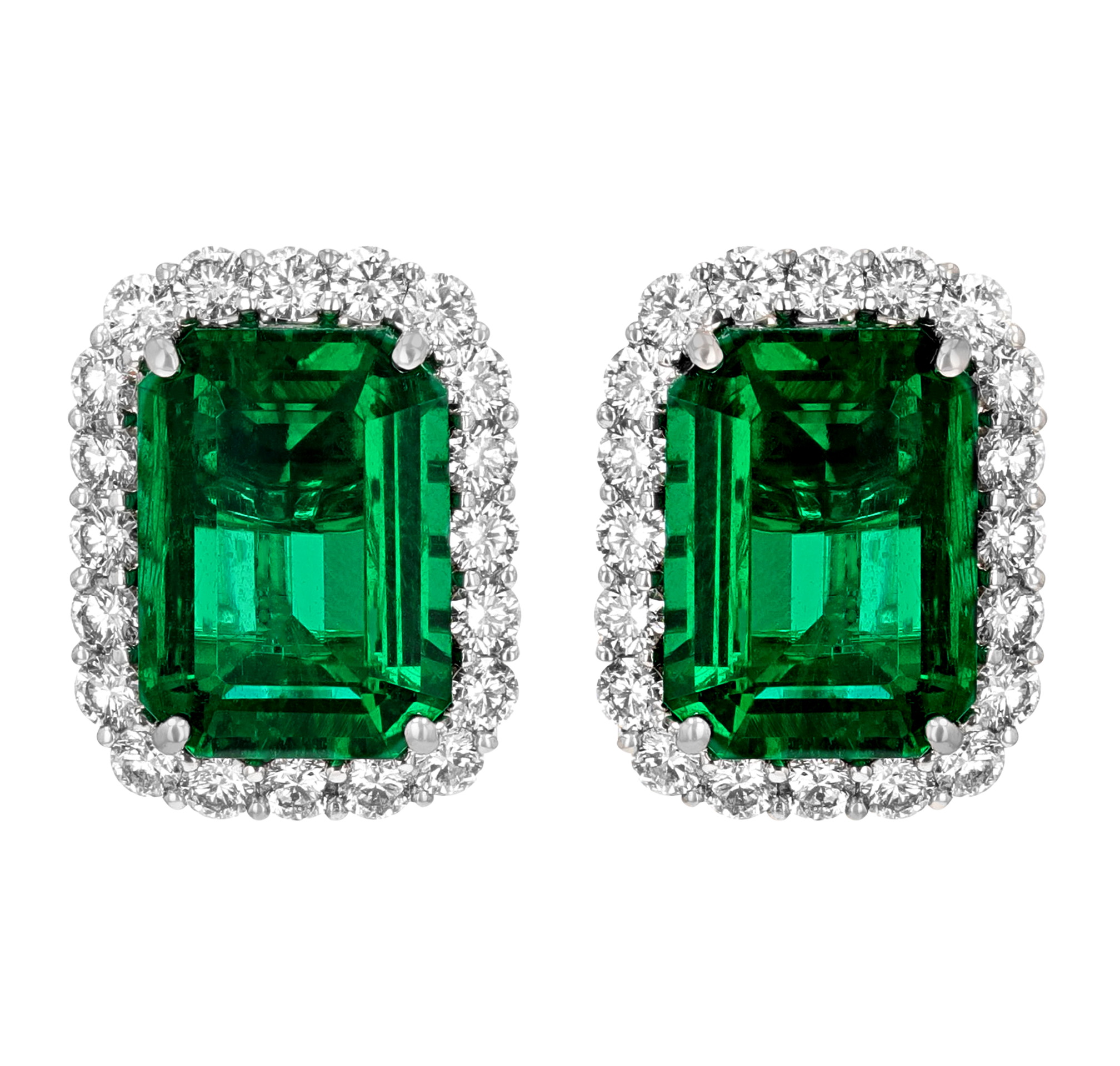 Zambian Emerald Earrings, 8.11 Carats