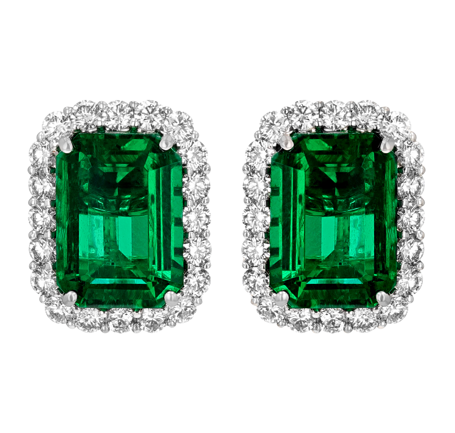 Zambian Emerald Earrings, 8.11 Carats