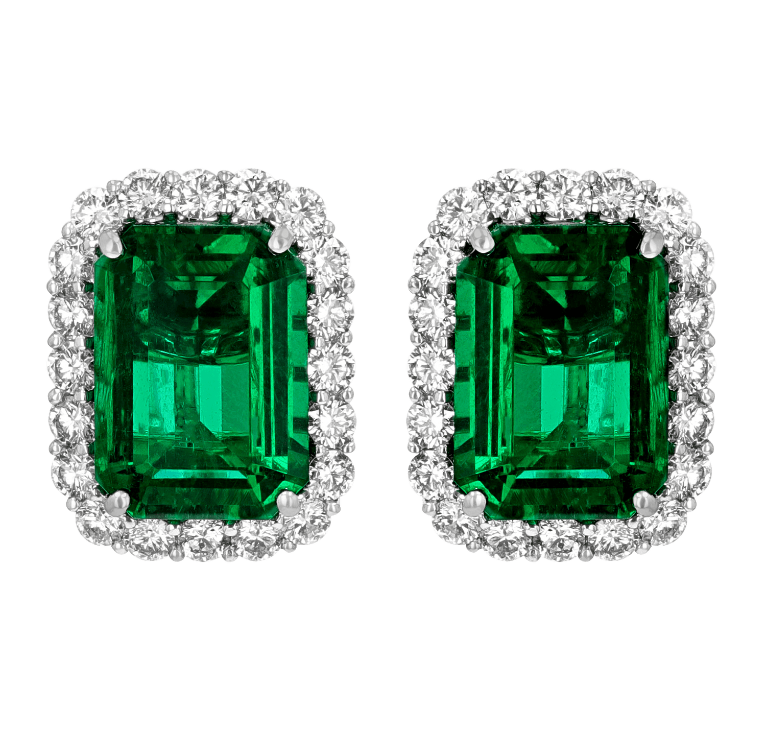 Zambian Emerald Earrings, 8.11 Carats