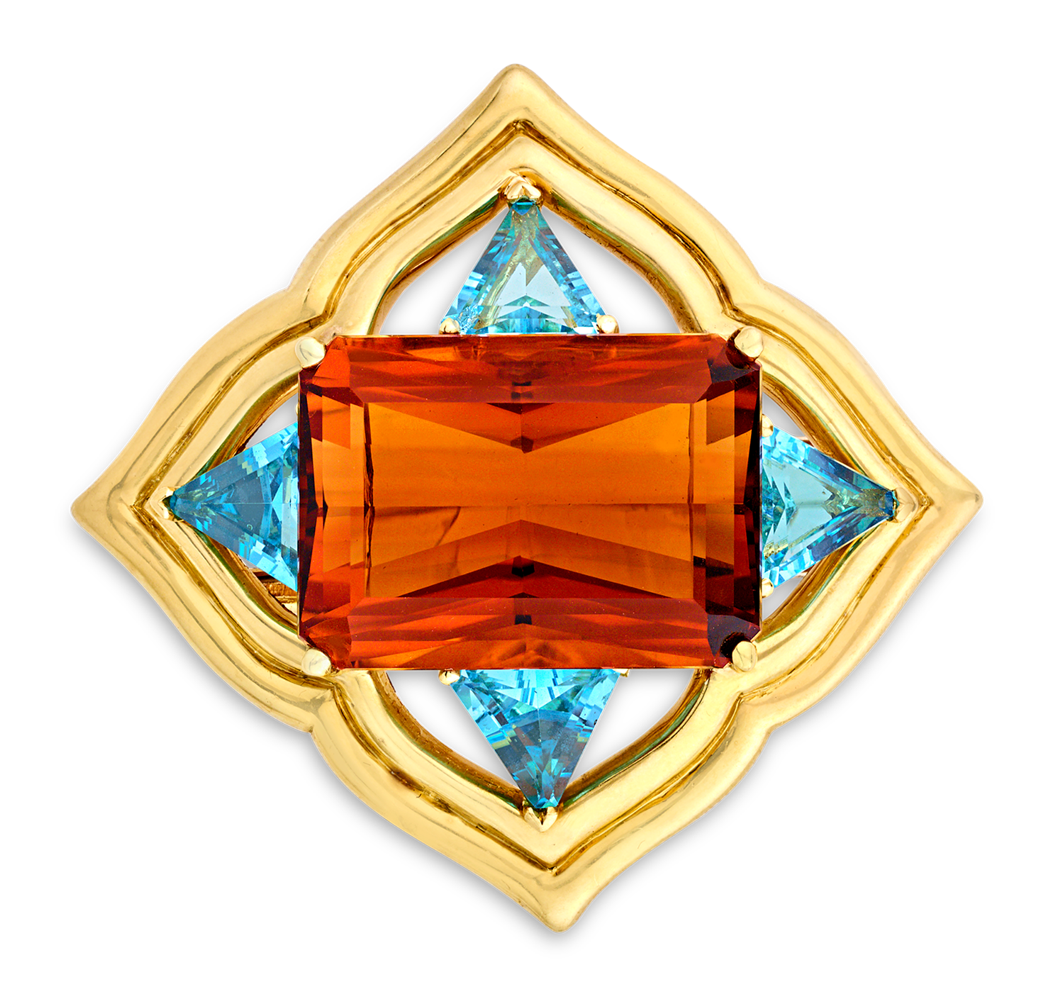 Ron McNamer Citrine and Topaz Brooch