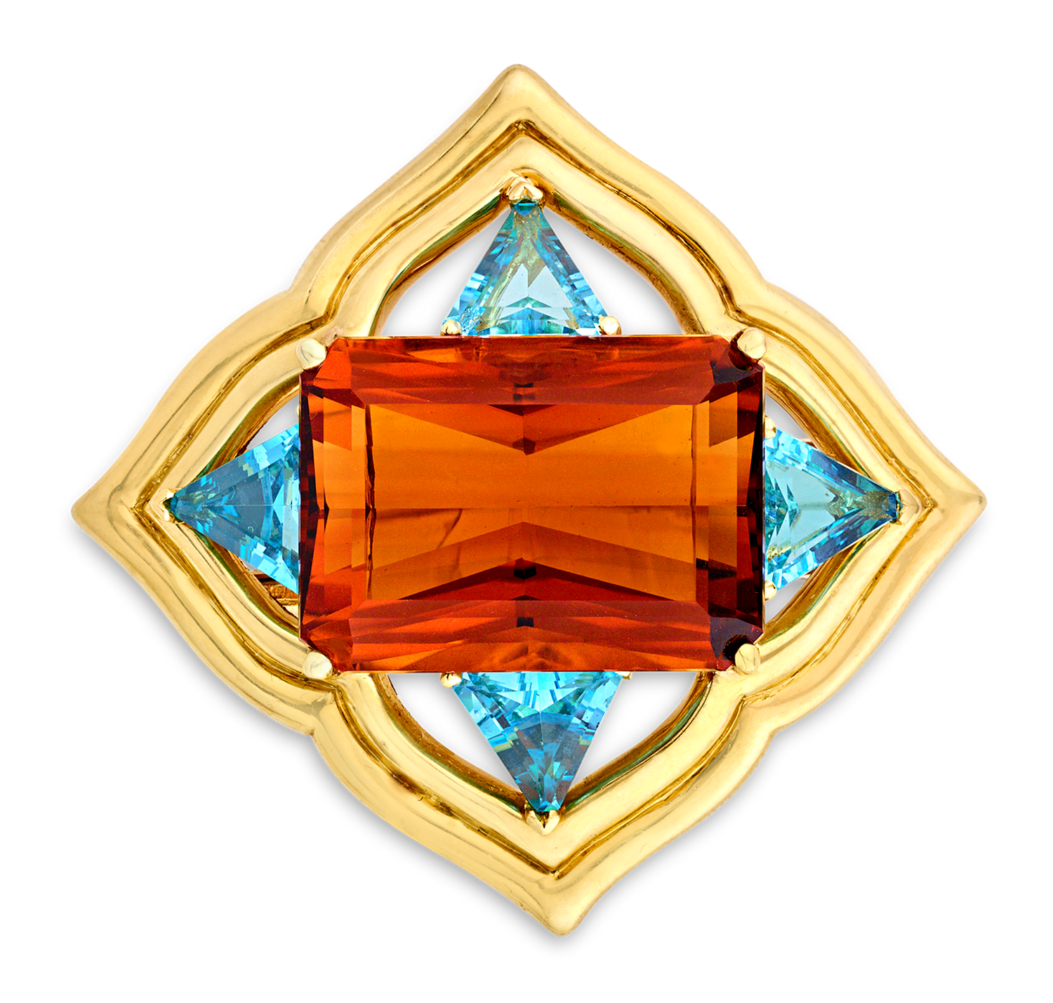 Ron McNamer Citrine and Topaz Brooch