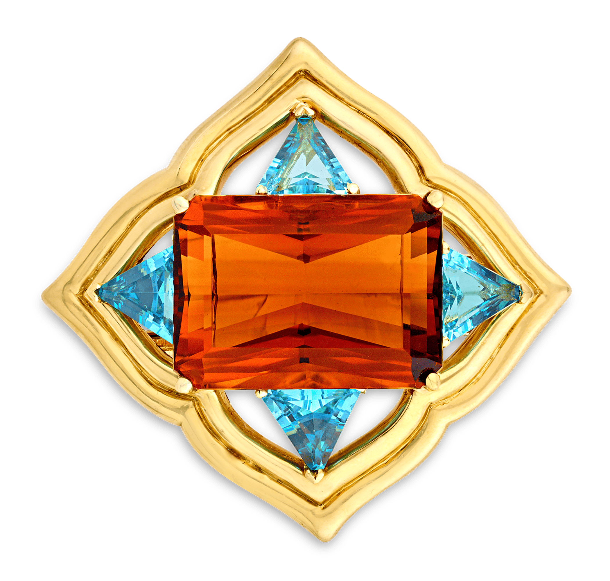 Ron McNamer Citrine and Topaz Brooch