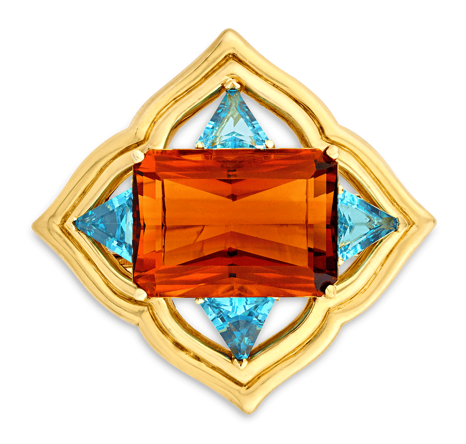 Ron McNamer Citrine and Topaz Brooch