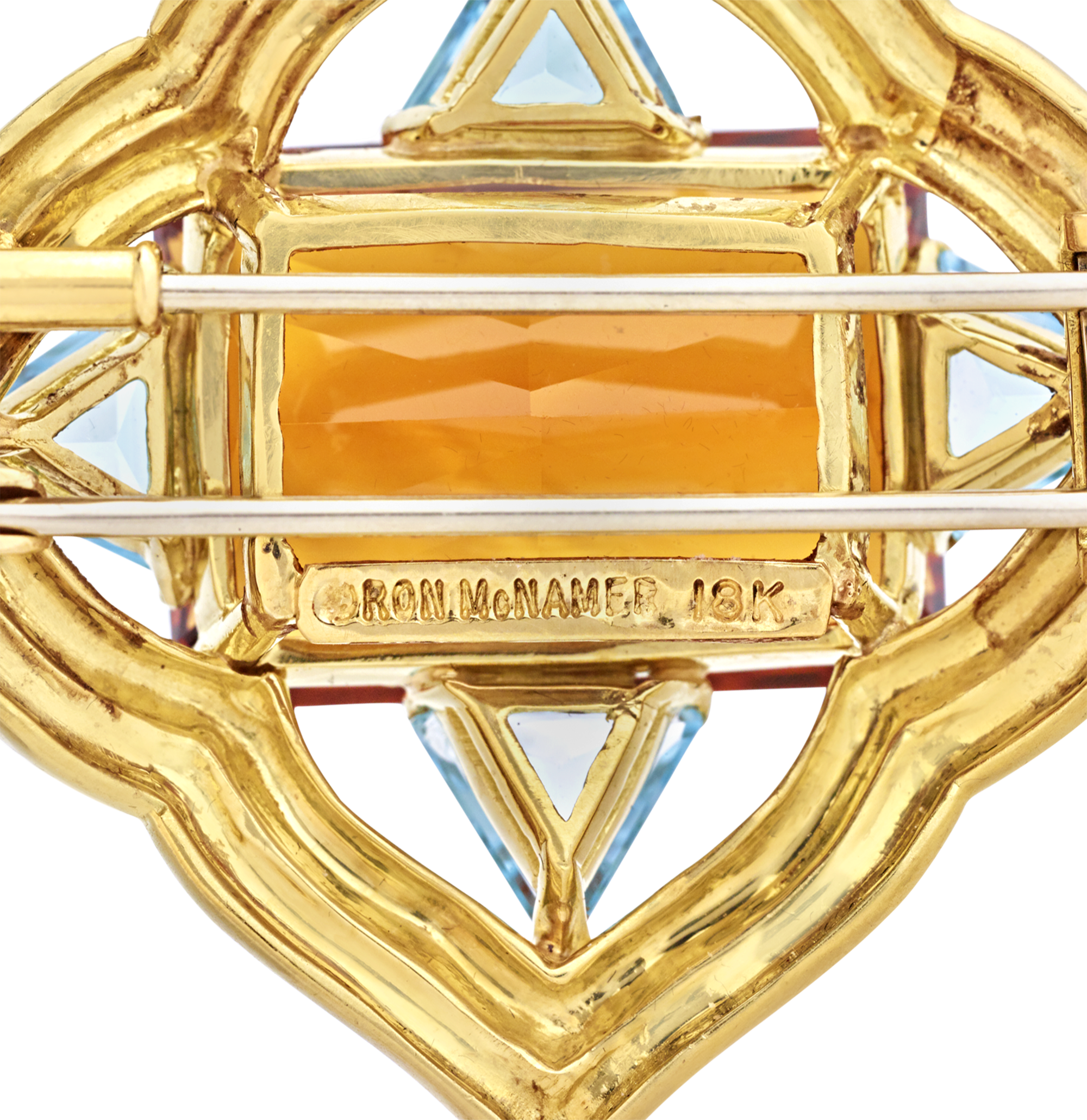 Ron McNamer Citrine and Topaz Brooch