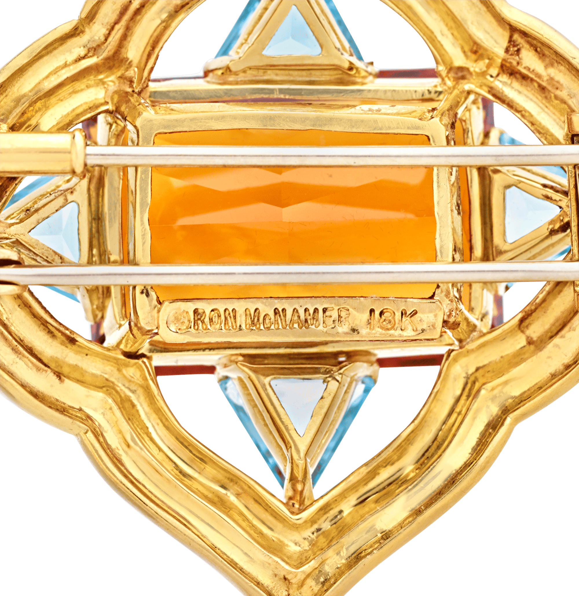Ron McNamer Citrine and Topaz Brooch