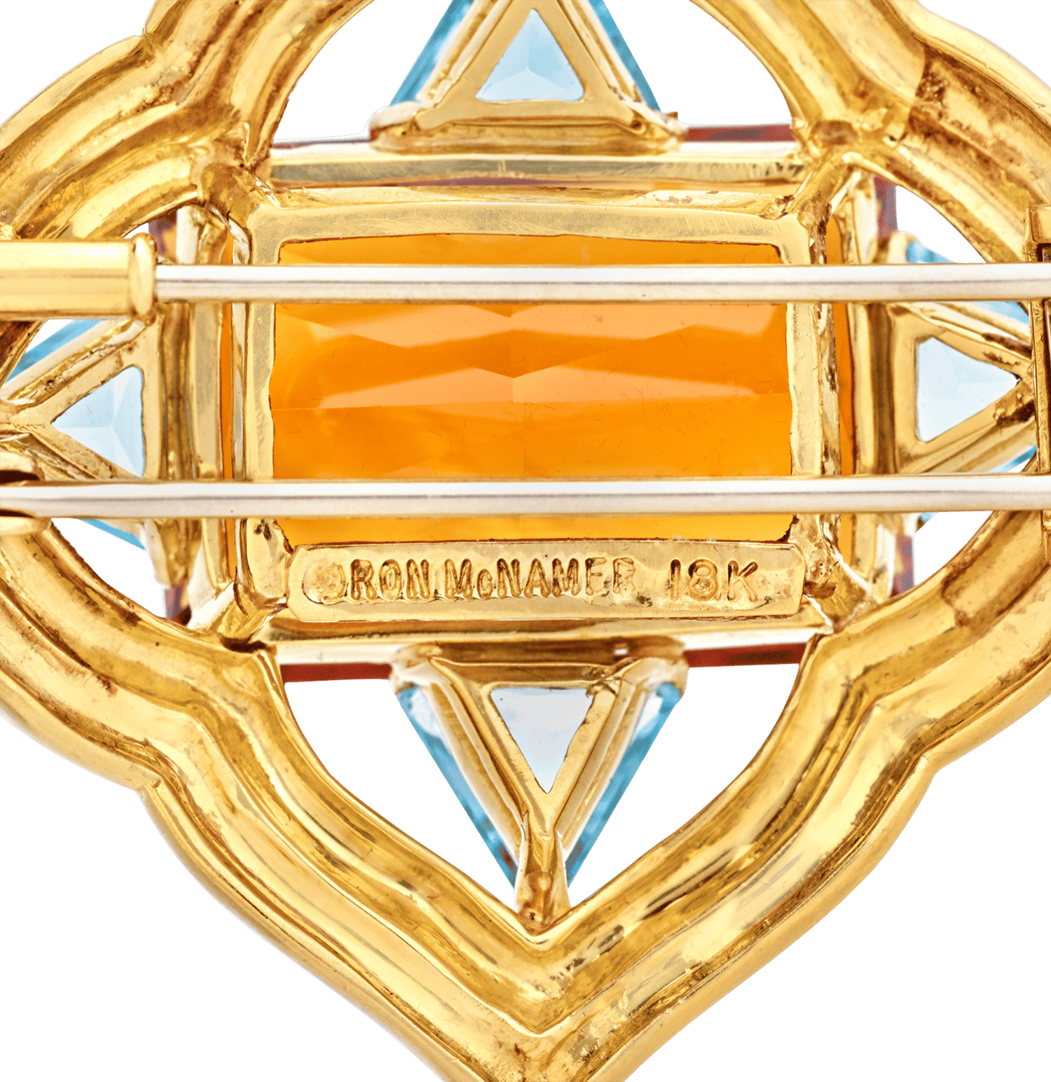 Ron McNamer Citrine and Topaz Brooch