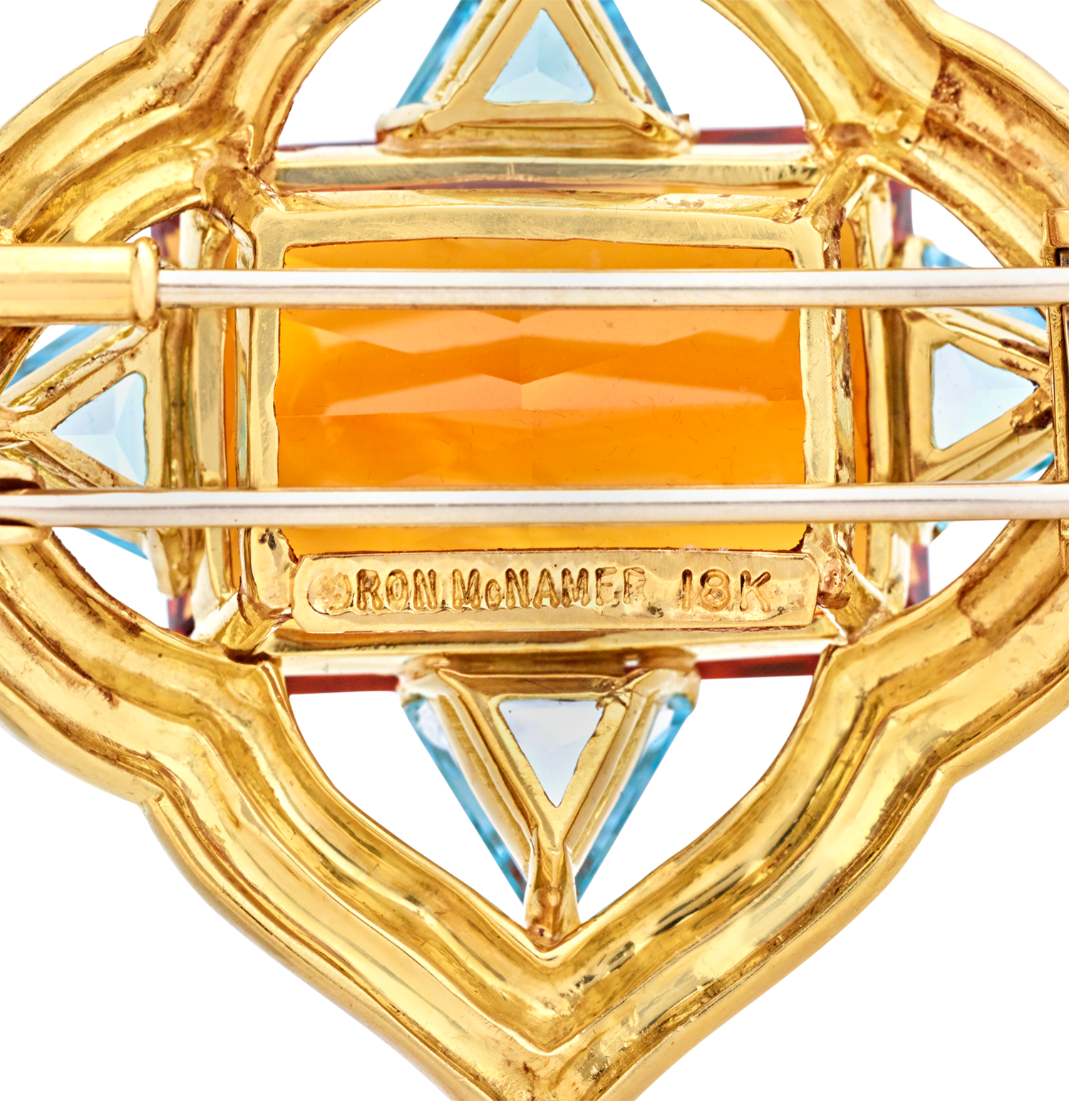 Ron McNamer Citrine and Topaz Brooch