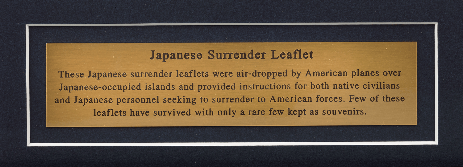 Japanese Surrender Instruction Pass