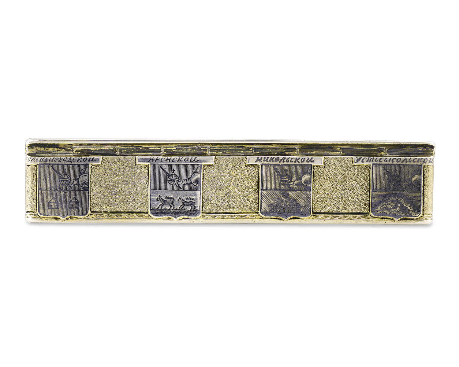 Russian Silver, Gold and Niello Topographical Snuff Box