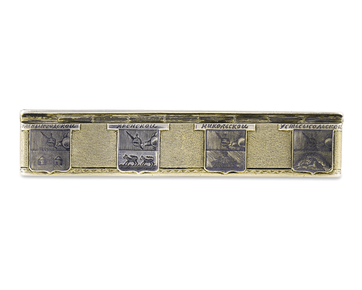 Russian Silver, Gold and Niello Topographical Snuff Box