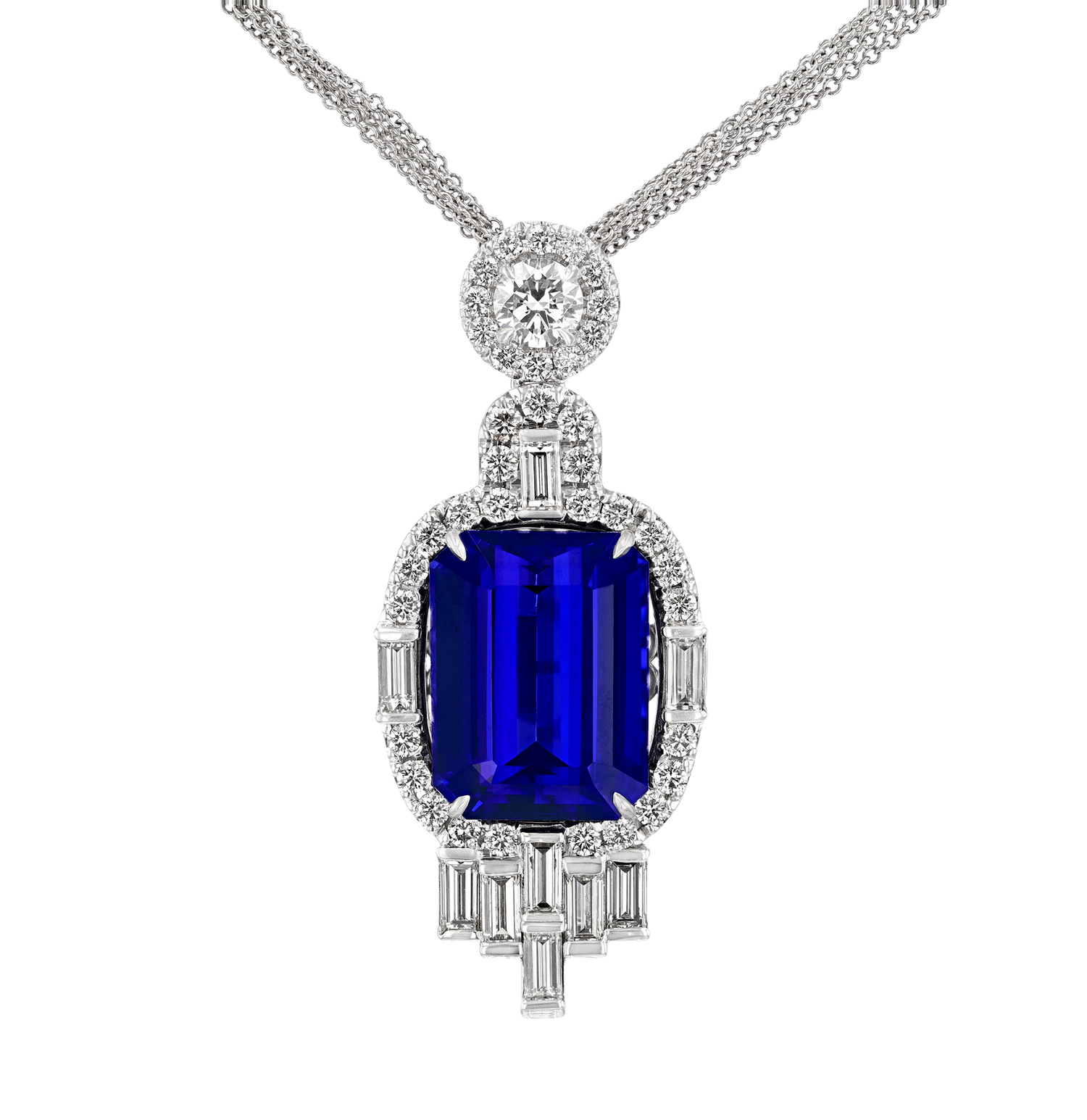 Tanzanite Pendant Necklace, 25.74 Carats