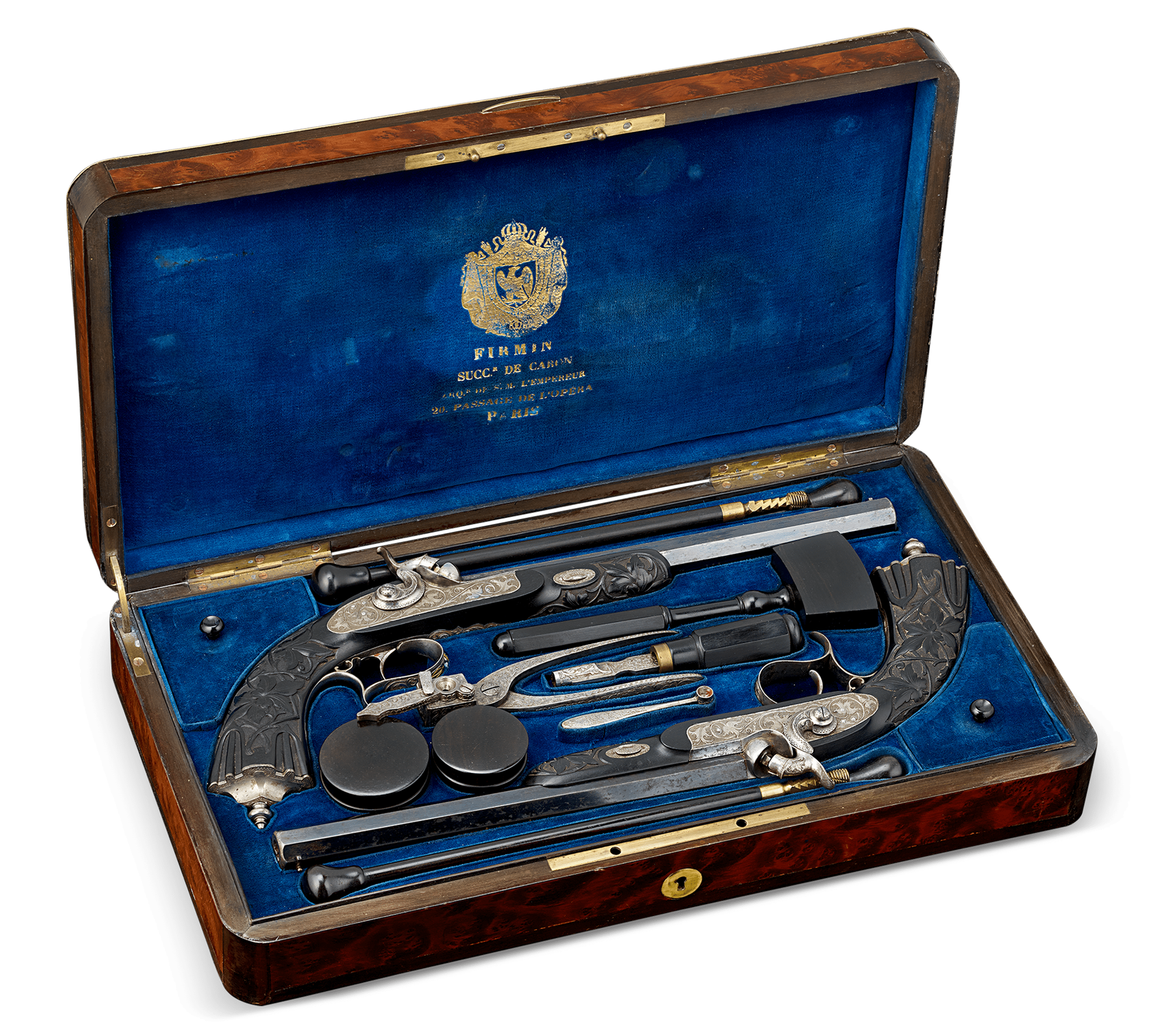 Cased Pair of Percussion Pistols by Firmin Paris