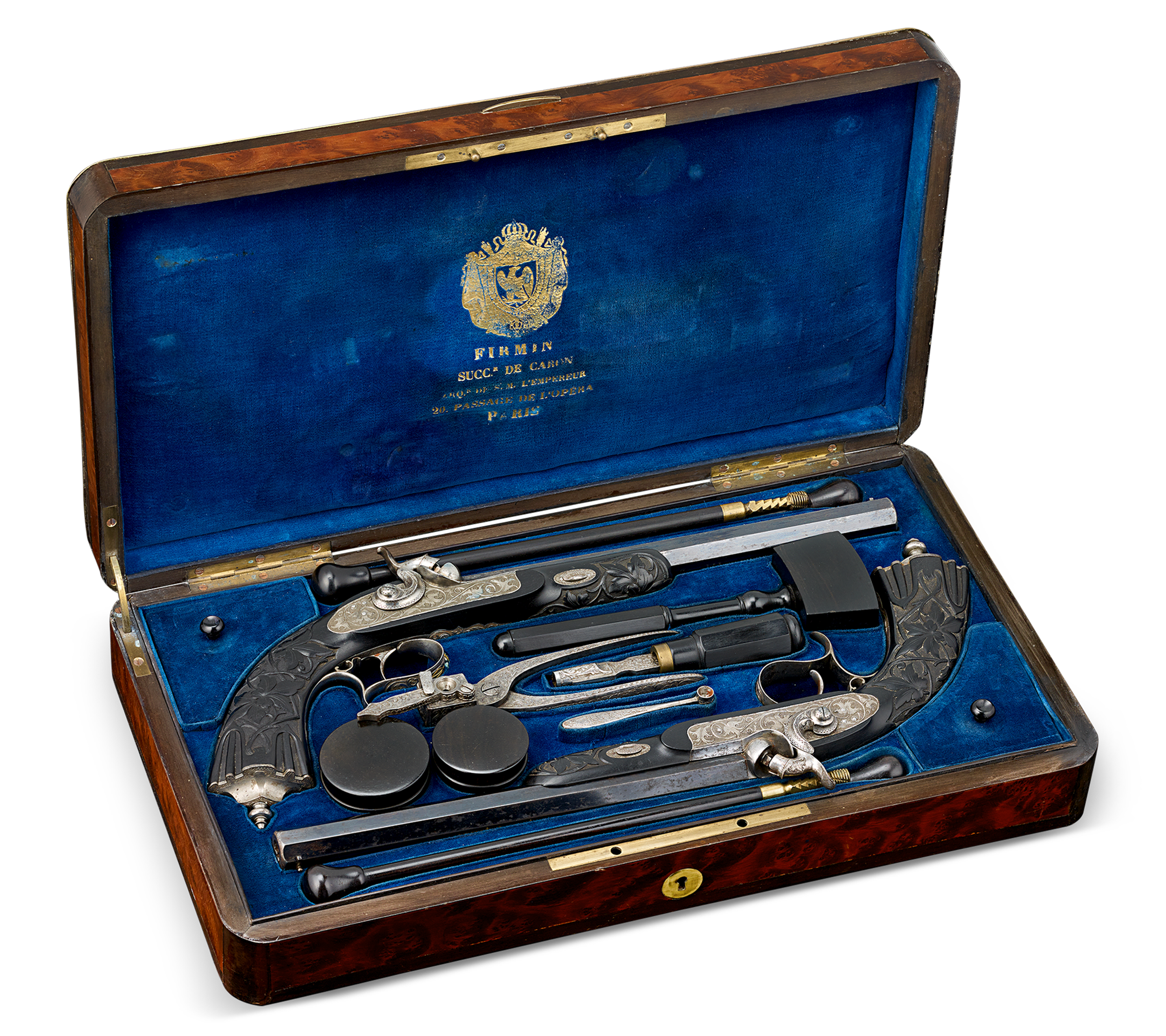 Cased Pair of Percussion Pistols by Firmin Paris