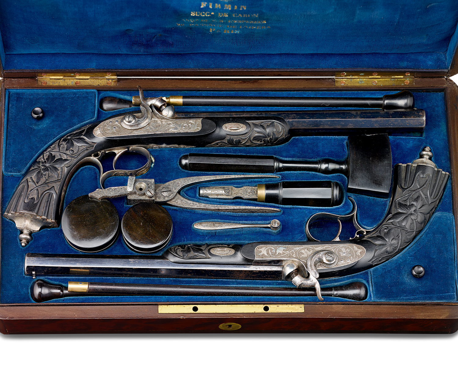 Cased Pair of Percussion Pistols by Firmin Paris