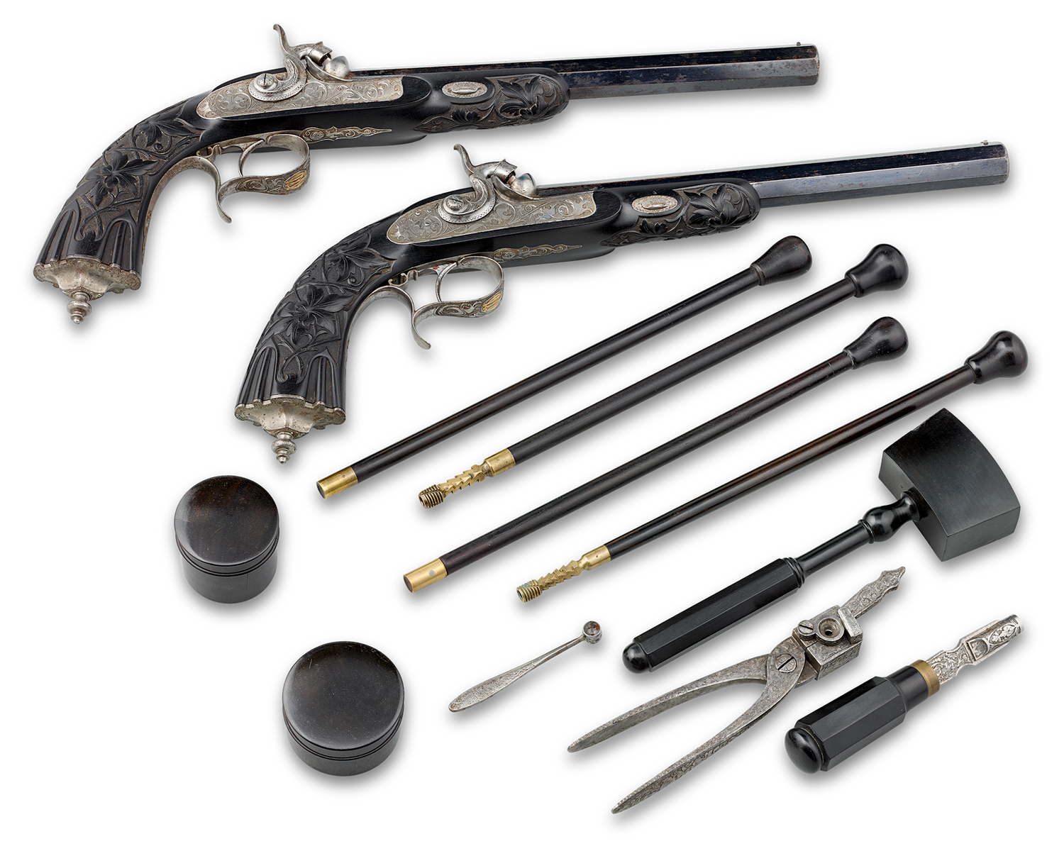 Cased Pair of Percussion Pistols by Firmin Paris