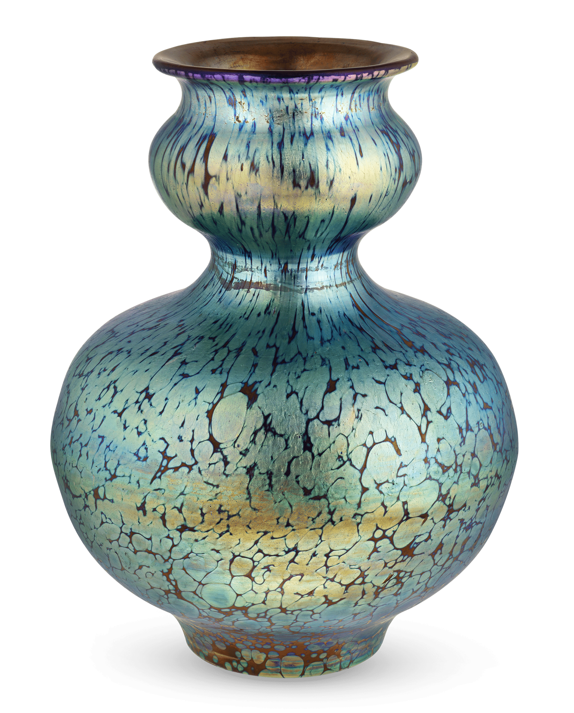 Rounded Papillion Vase by Loetz