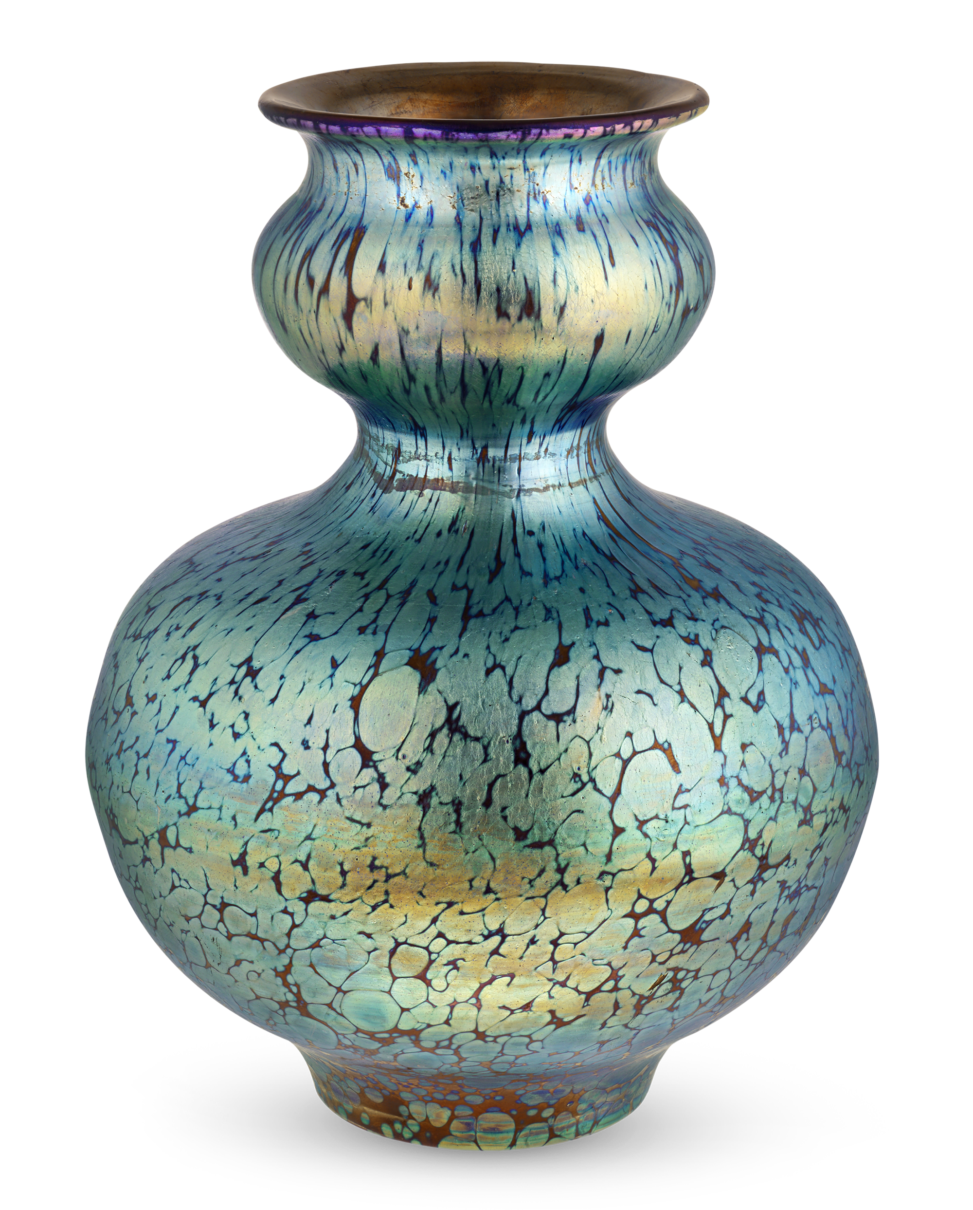 Rounded Papillion Vase by Loetz