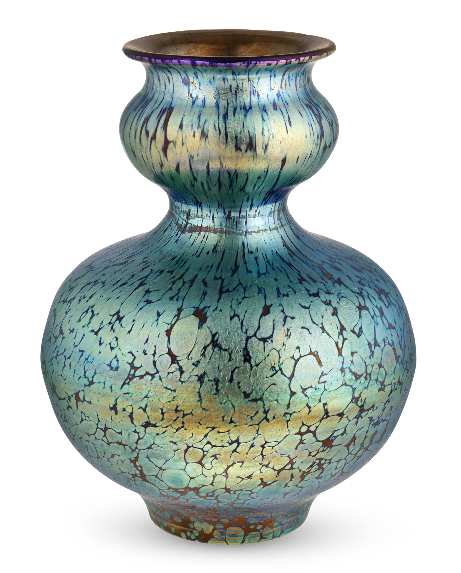 Rounded Papillion Vase by Loetz