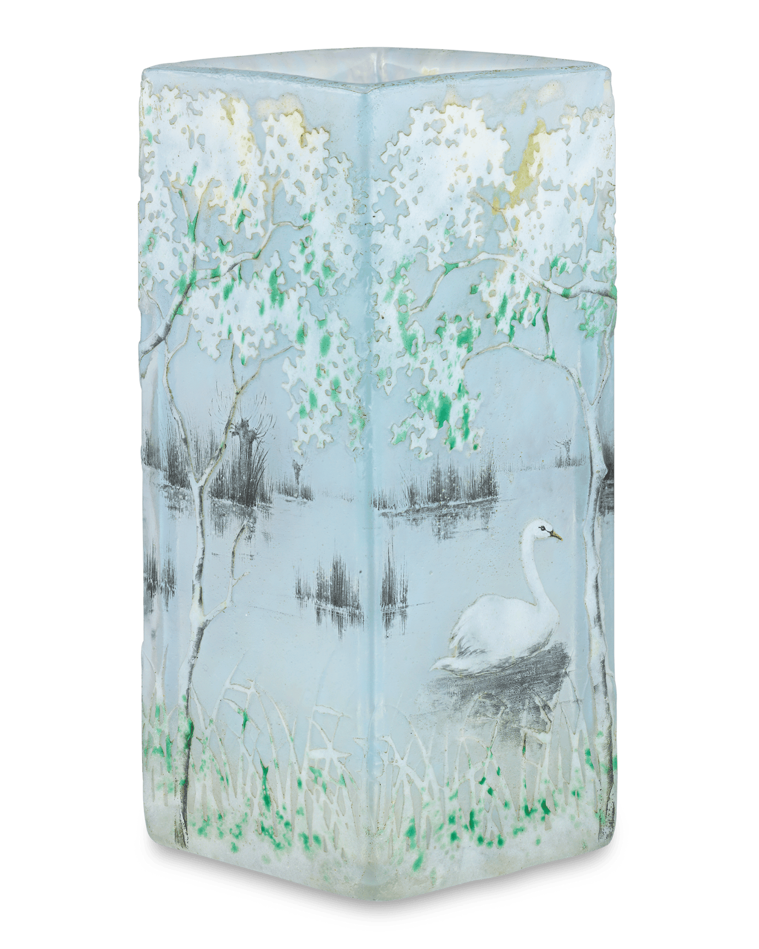 Swan Glass Vase by Daum Nancy