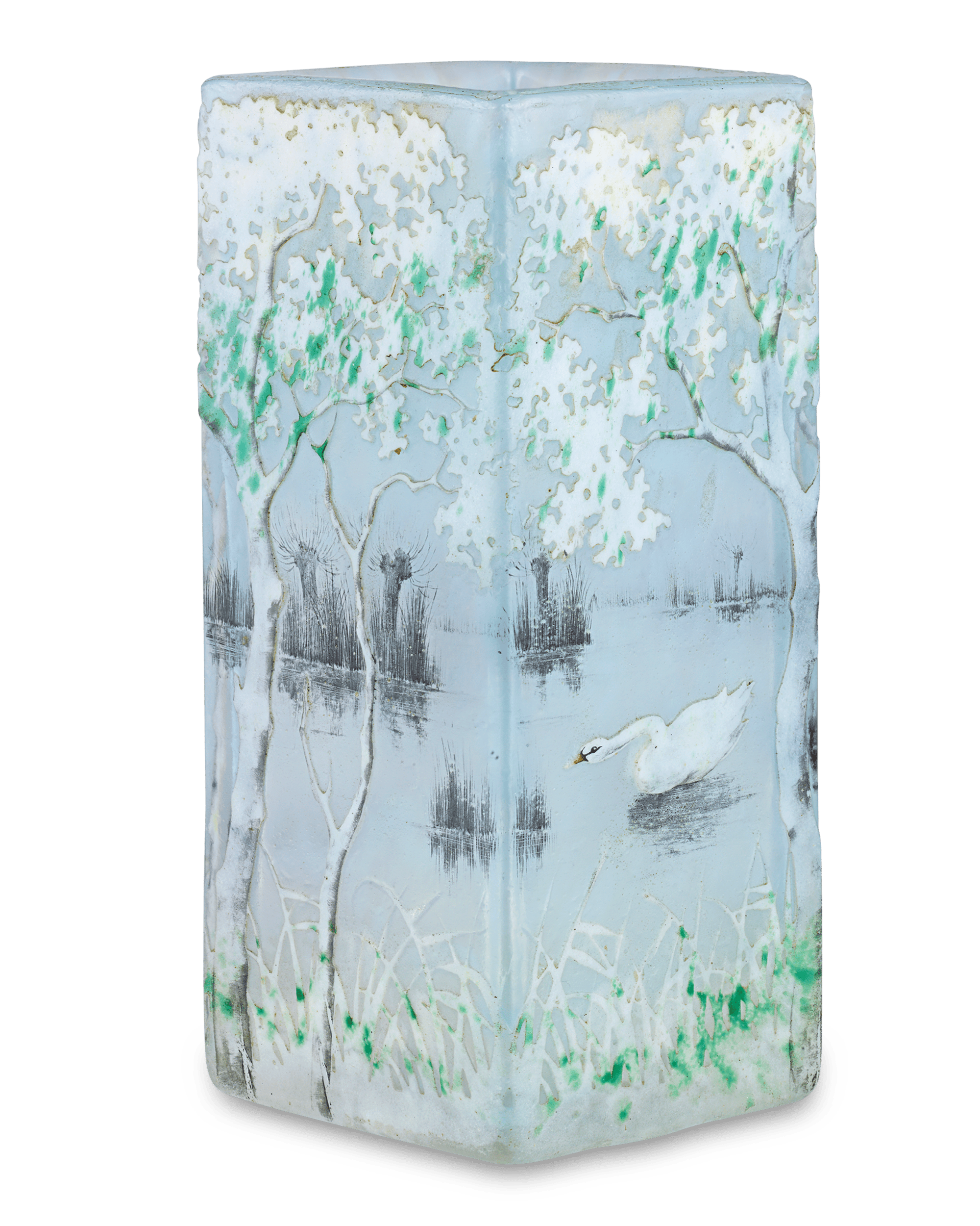 Swan Glass Vase by Daum Nancy