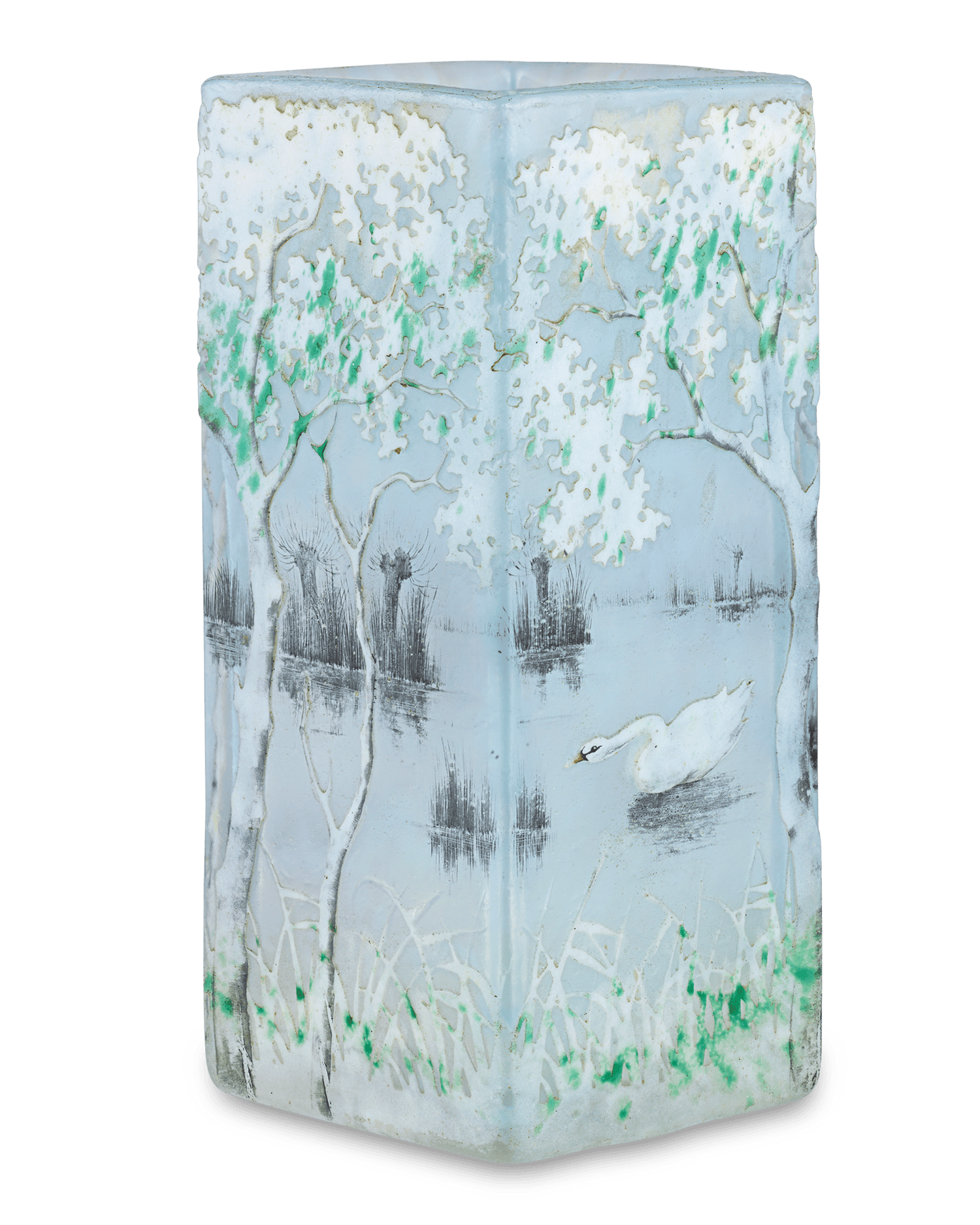 Swan Glass Vase by Daum Nancy