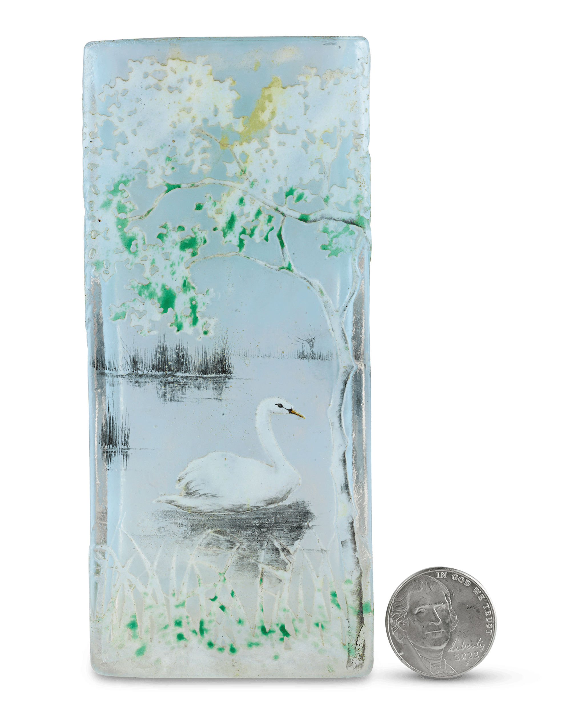 Swan Glass Vase by Daum Nancy