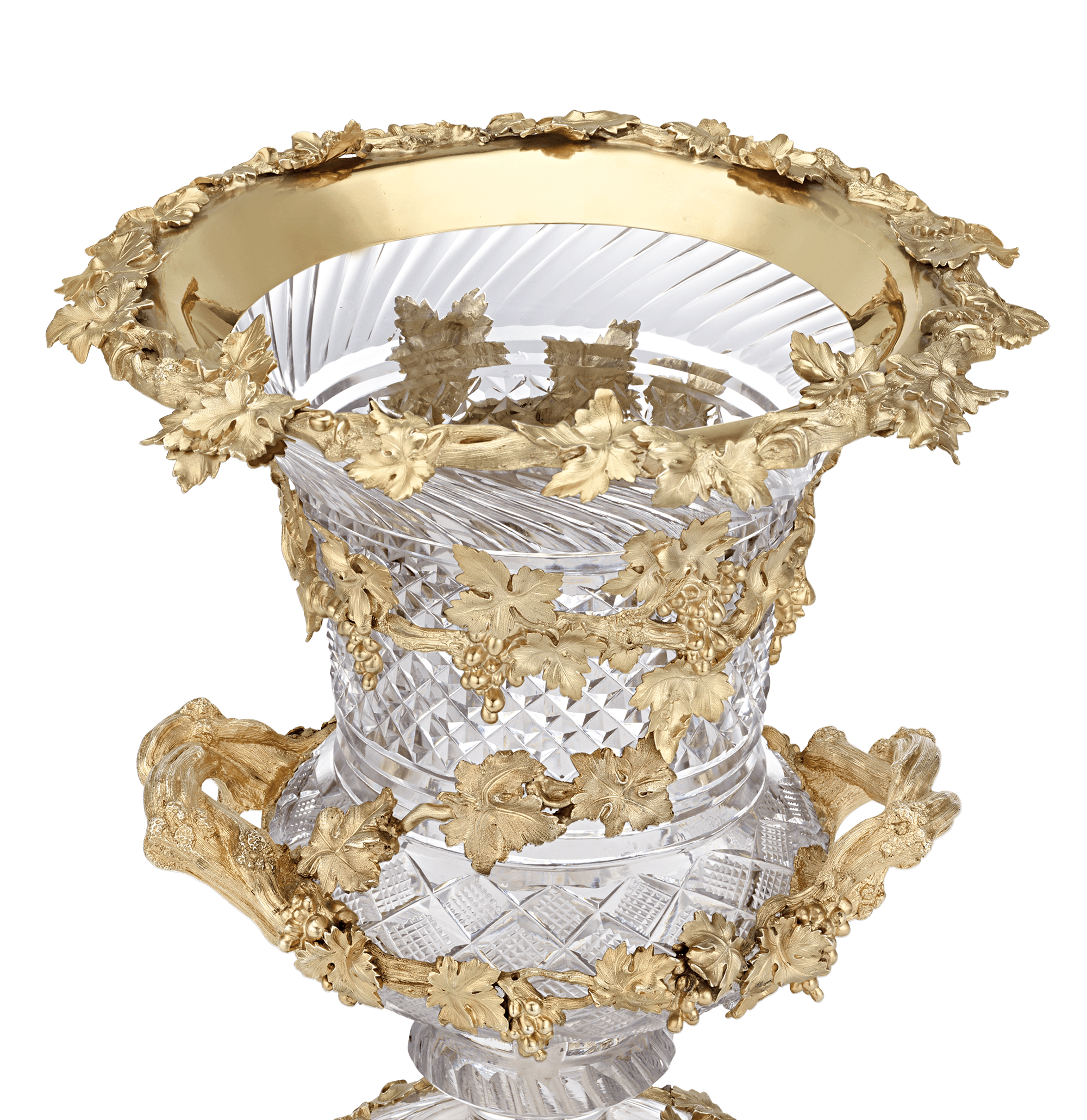 Glass and Silver Gilt Wine Coolers by Hunt & Roskell