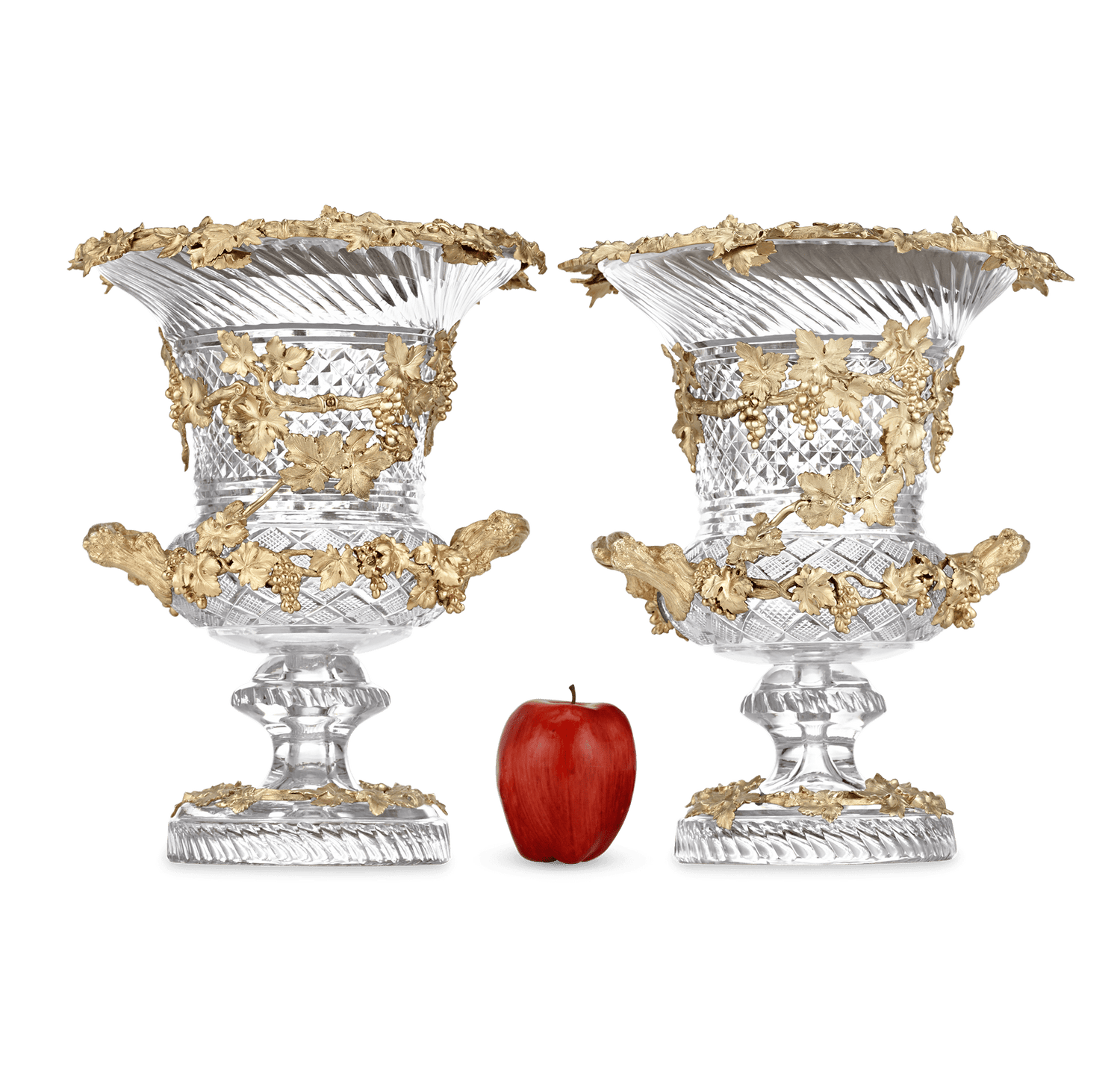 Glass and Silver Gilt Wine Coolers by Hunt & Roskell