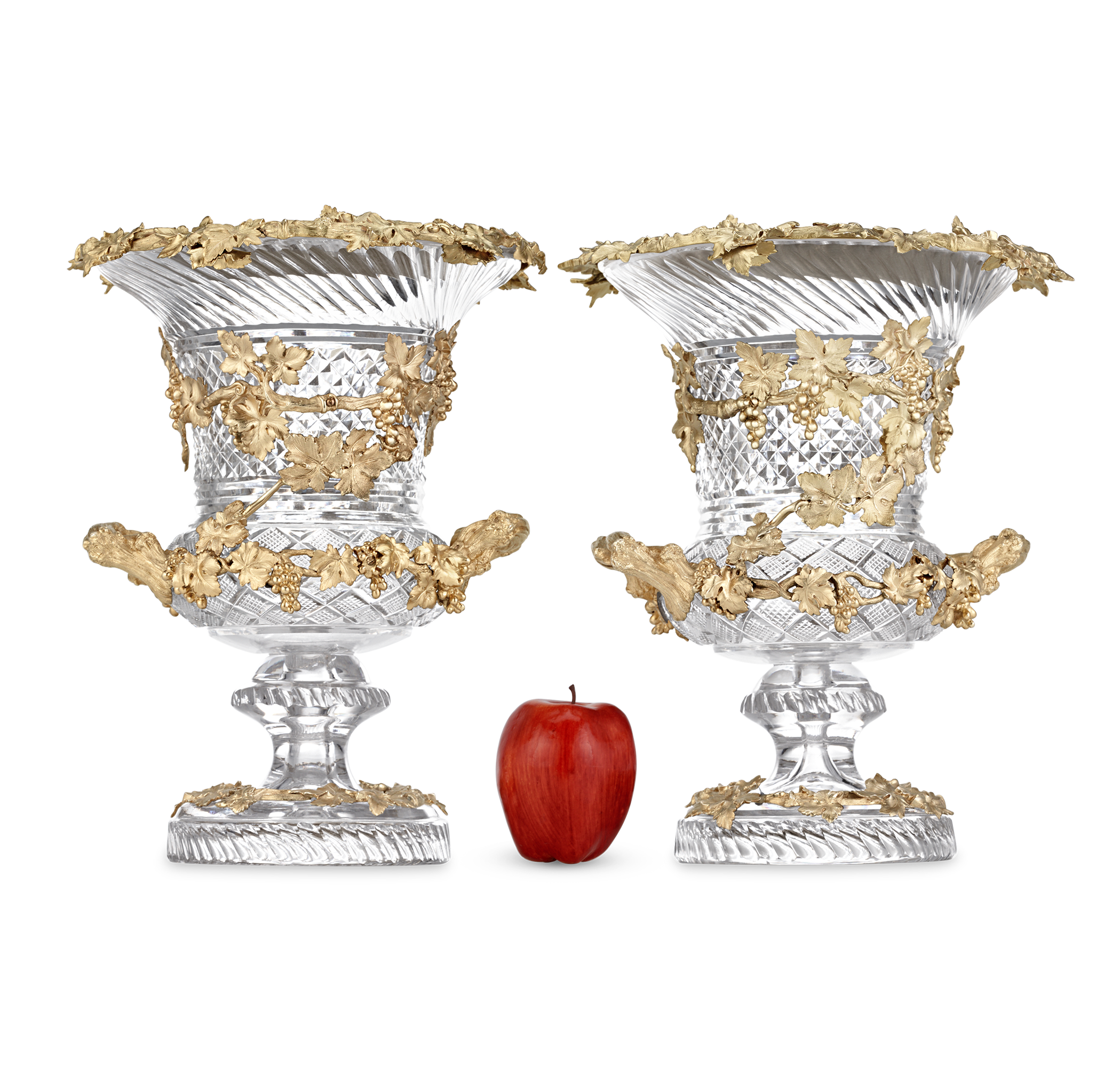 Glass and Silver Gilt Wine Coolers by Hunt & Roskell