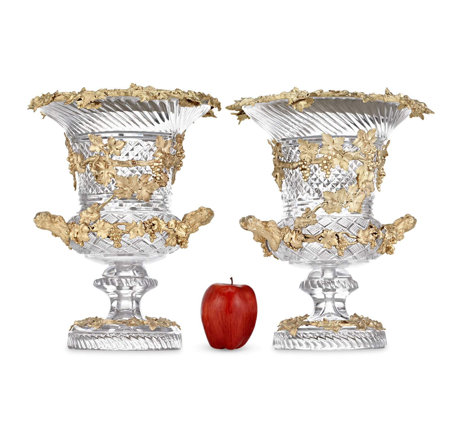 Glass and Silver Gilt Wine Coolers by Hunt & Roskell