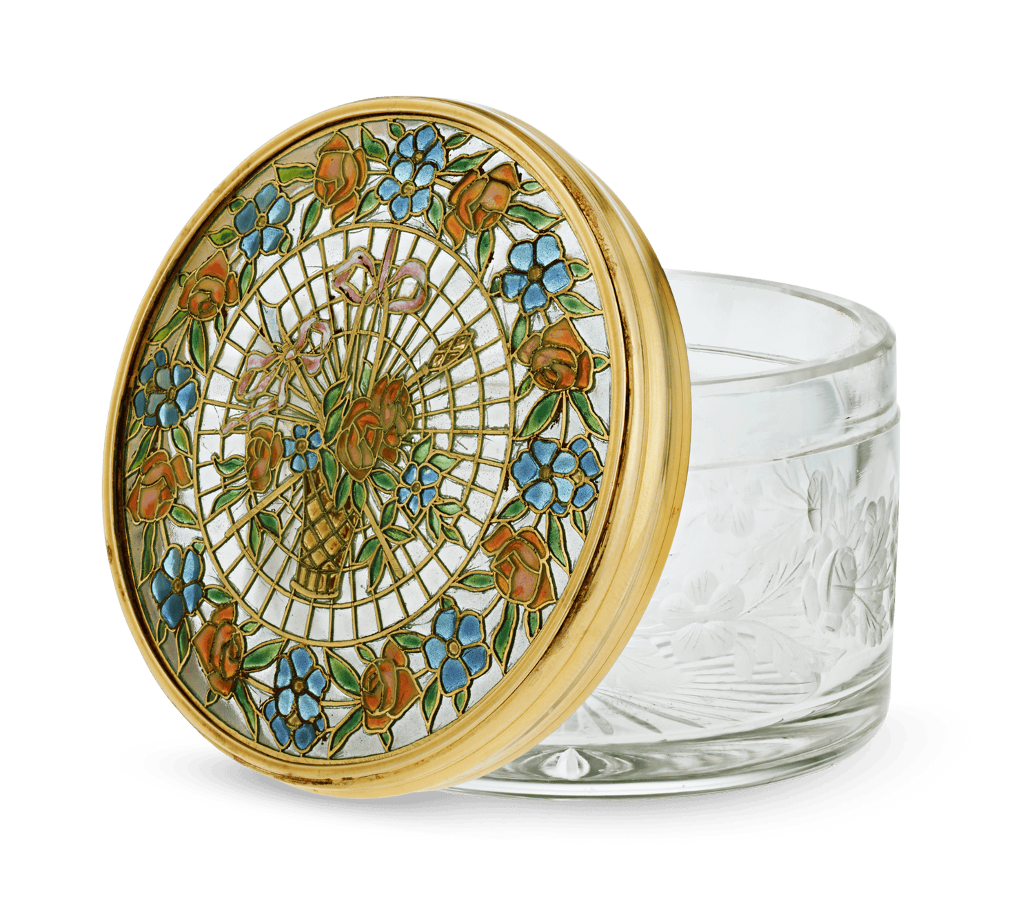 Plique-à-jour Enamel and Glass Box