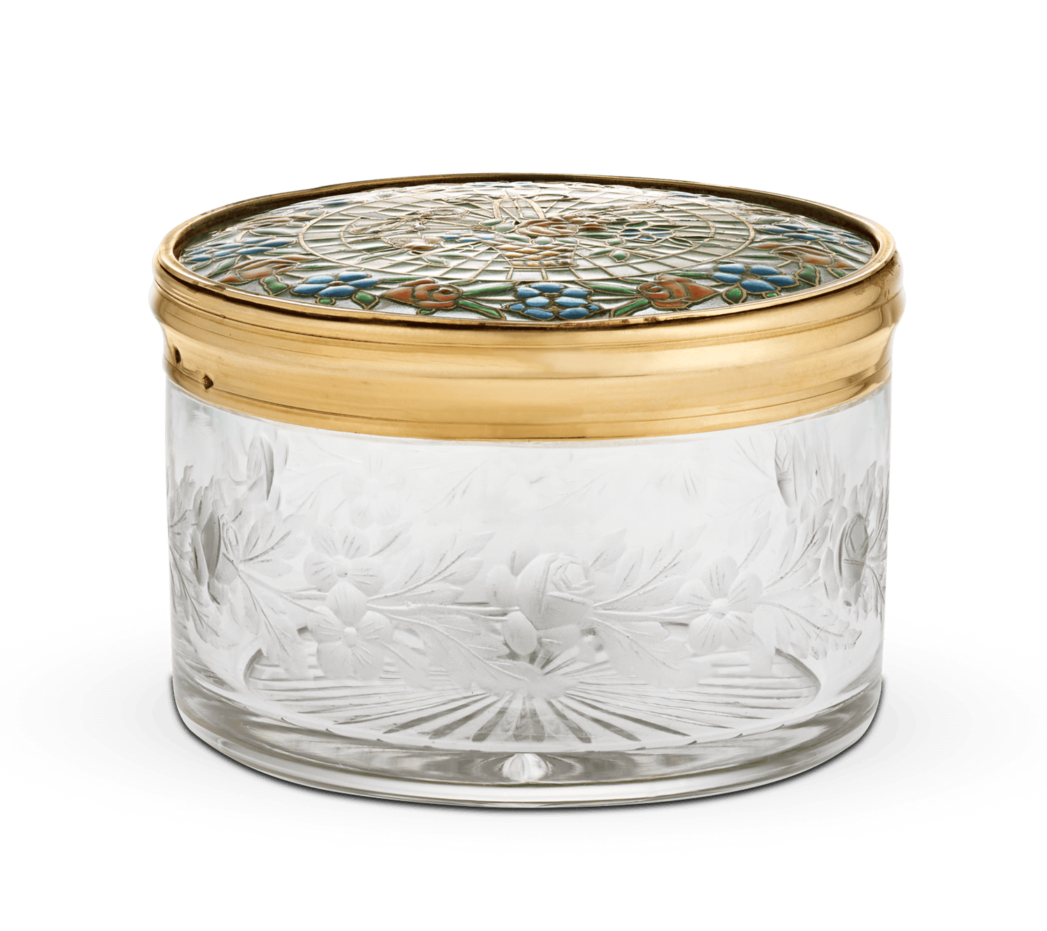 Plique-à-jour Enamel and Glass Box