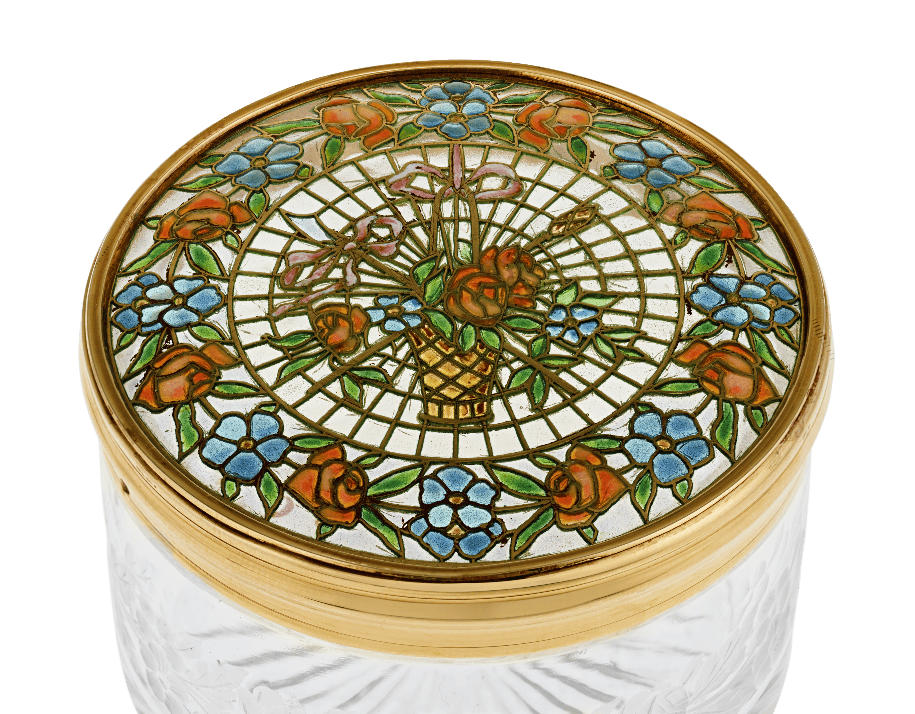 Plique-à-jour Enamel and Glass Box