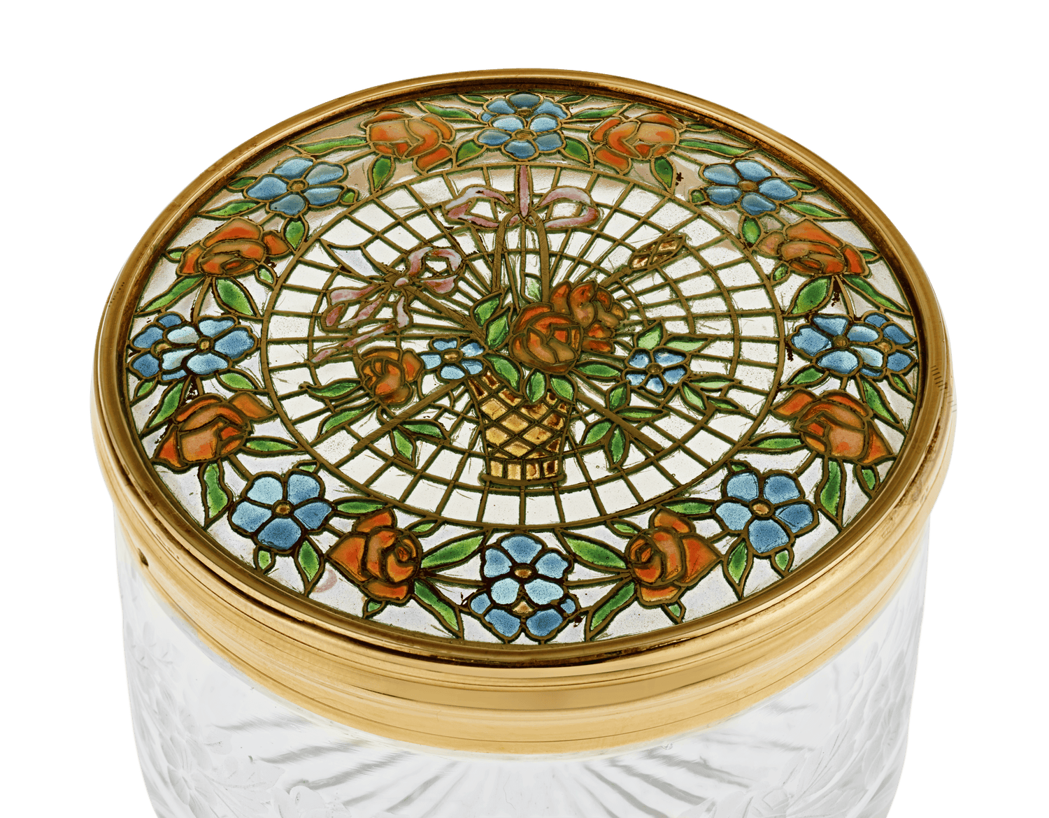 Plique-à-jour Enamel and Glass Box