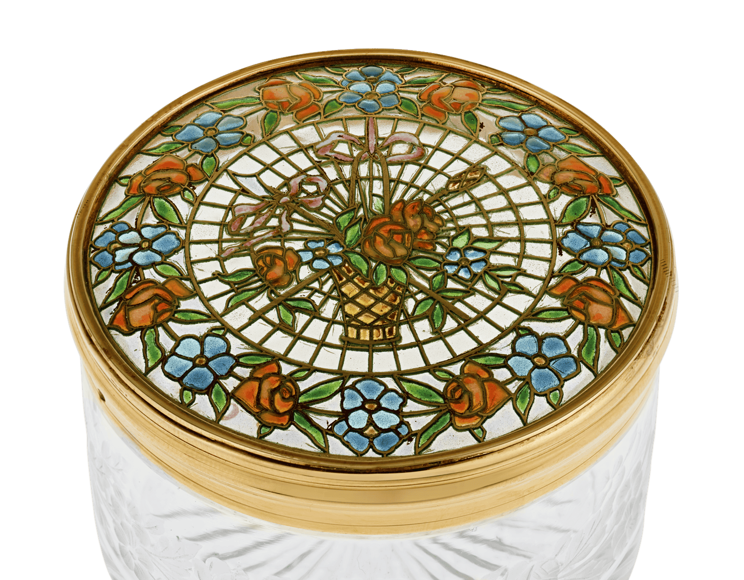 Plique-à-jour Enamel and Glass Box